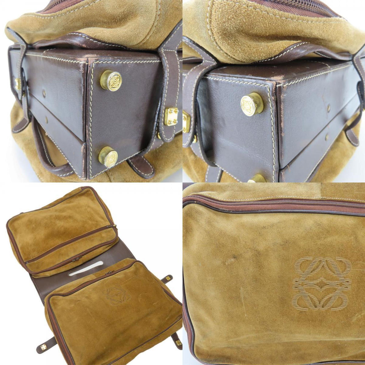 Loewe Beige Brown Leather Handbag (Pre-Owned)