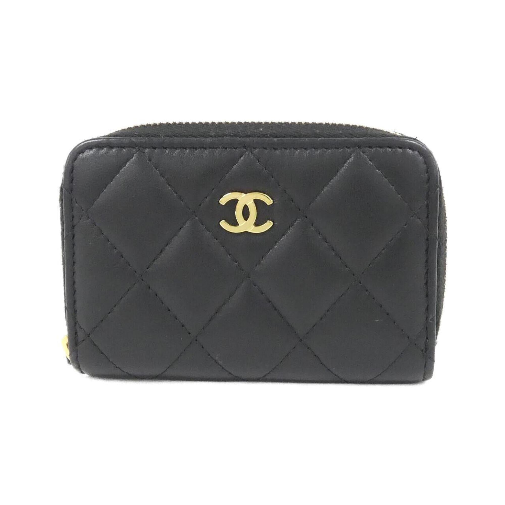 Chanel Black Leather Coin Purse/Coin Case (Pre-Owned)
