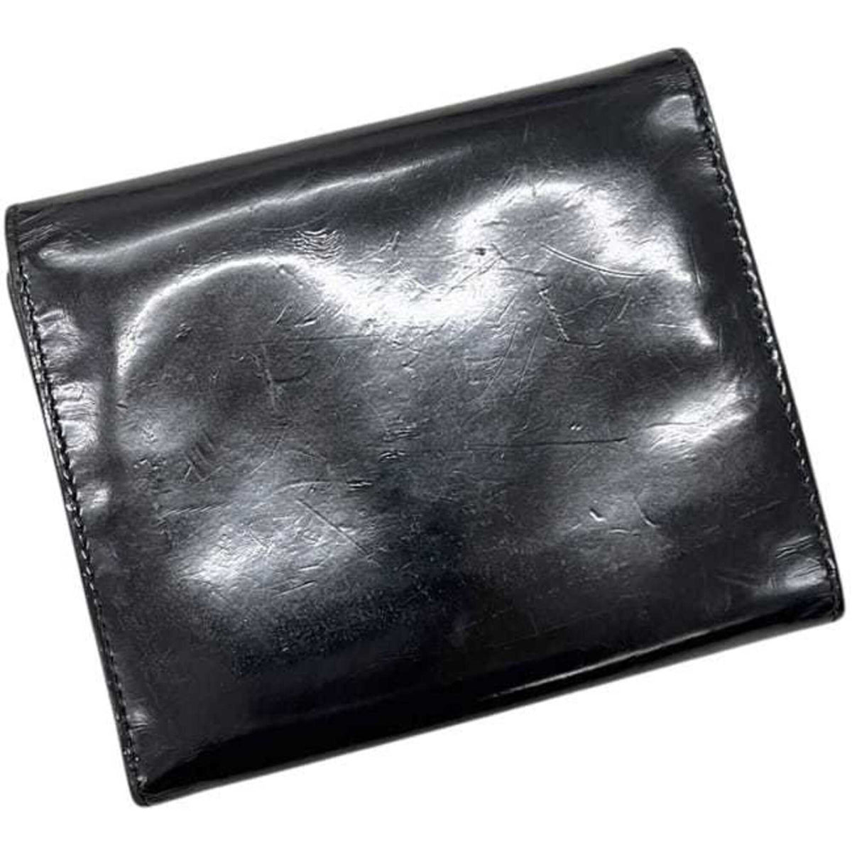 Prada Black Nero Patent Leather Wallet (Tri-Fold) (Pre-Owned)