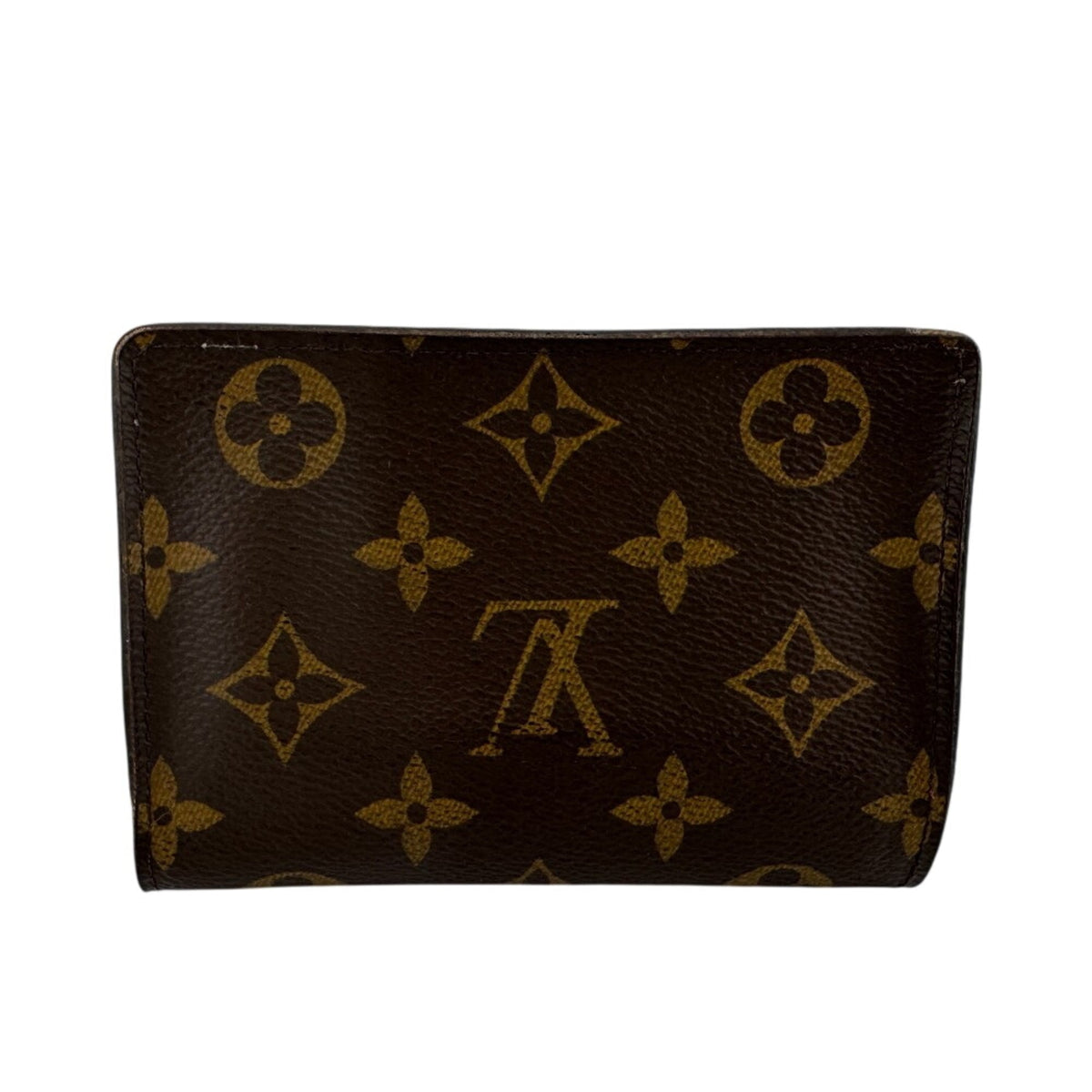 Louis Vuitton Monogram Brown Red Color Leather Wallet (Bi-Fold) (Pre-Owned)