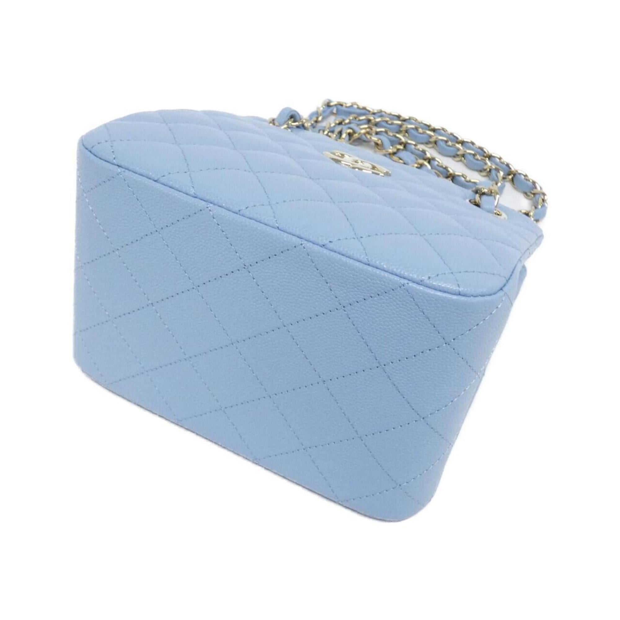 Chanel Light Blue Grained Calfskin Shoulder Bag (Pre-Owned)