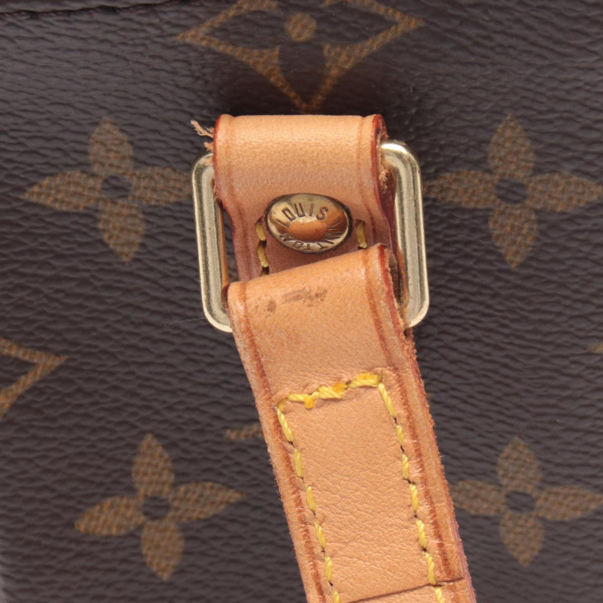 Louis Vuitton Brown Coated Canvas Leather Handbag Shoulder Bag (Pre-Owned)