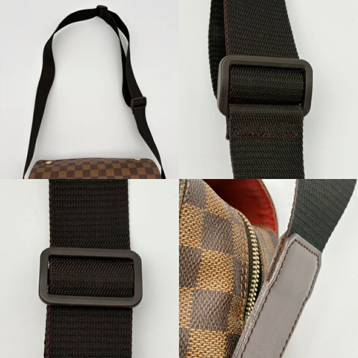 Louis Vuitton Ebene Damier Canvas Leather Shoulder Bag (Pre-Owned)