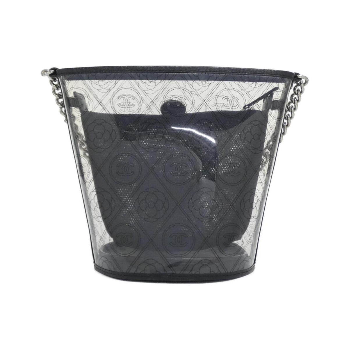 Chanel Black Clear Pvc Pouch Shoulder Bag (Pre-Owned)