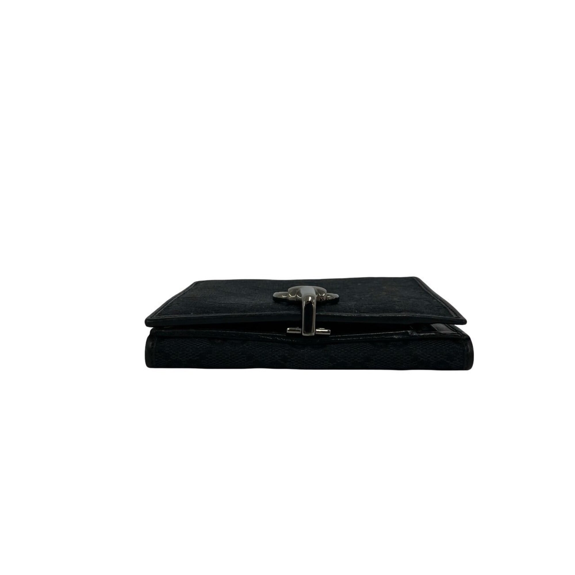 Gucci Black Canvas Leather Wallet (Bi-Fold) (Pre-Owned)