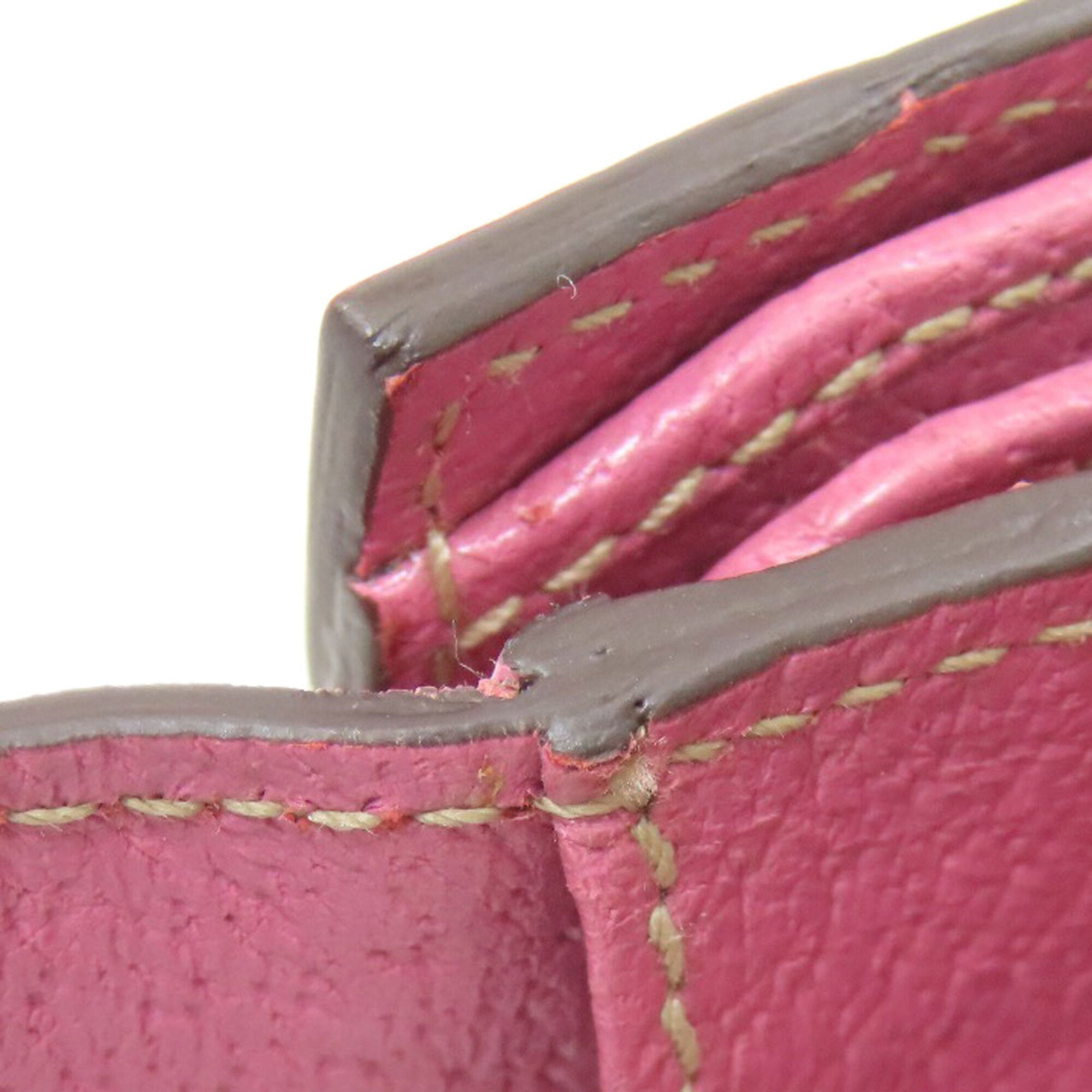 Gucci Brown Pink Canvas Leather Wallet (Bi-Fold) (Pre-Owned)