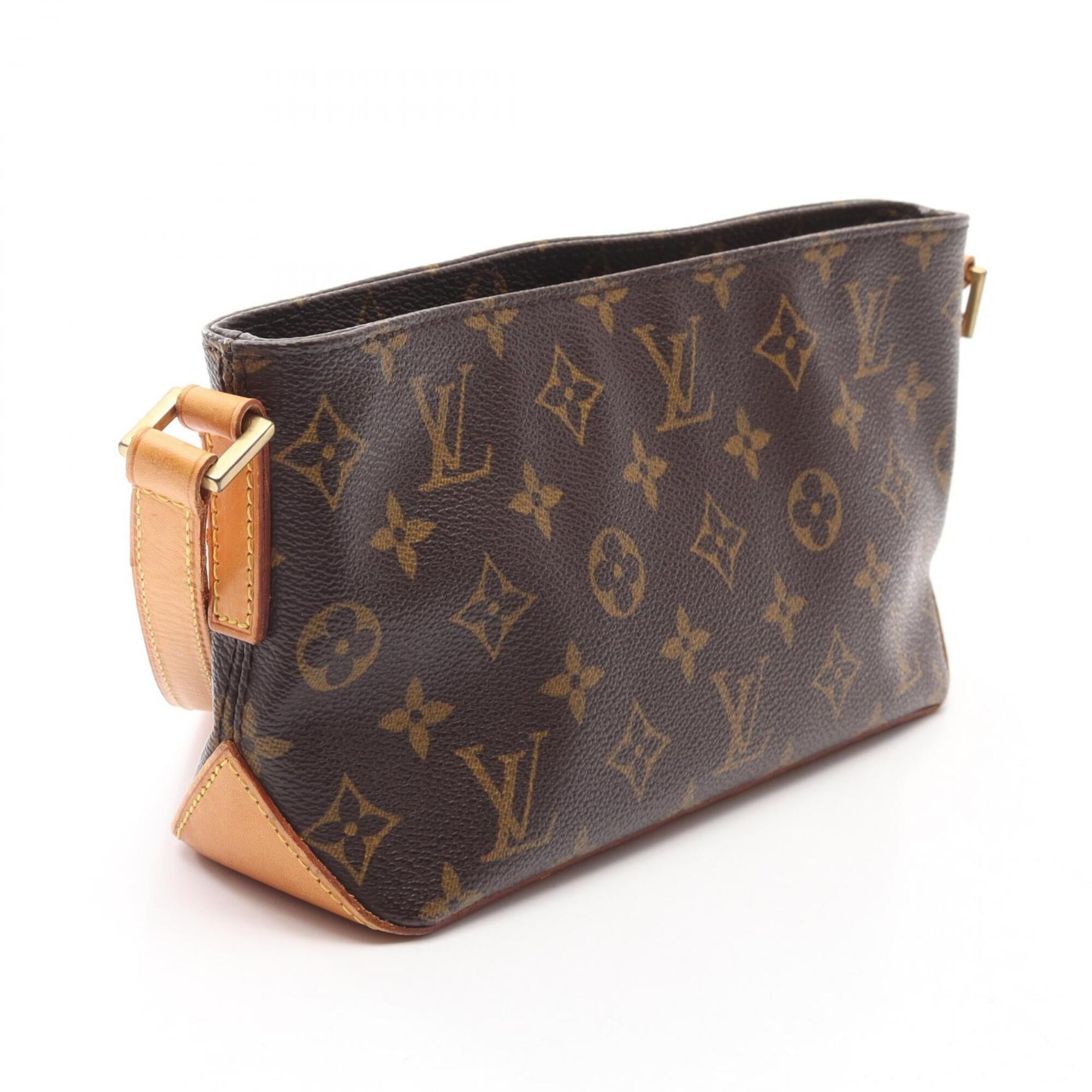 Louis Vuitton Brown Coated Canvas Leather Handbag Shoulder Bag (Pre-Owned)