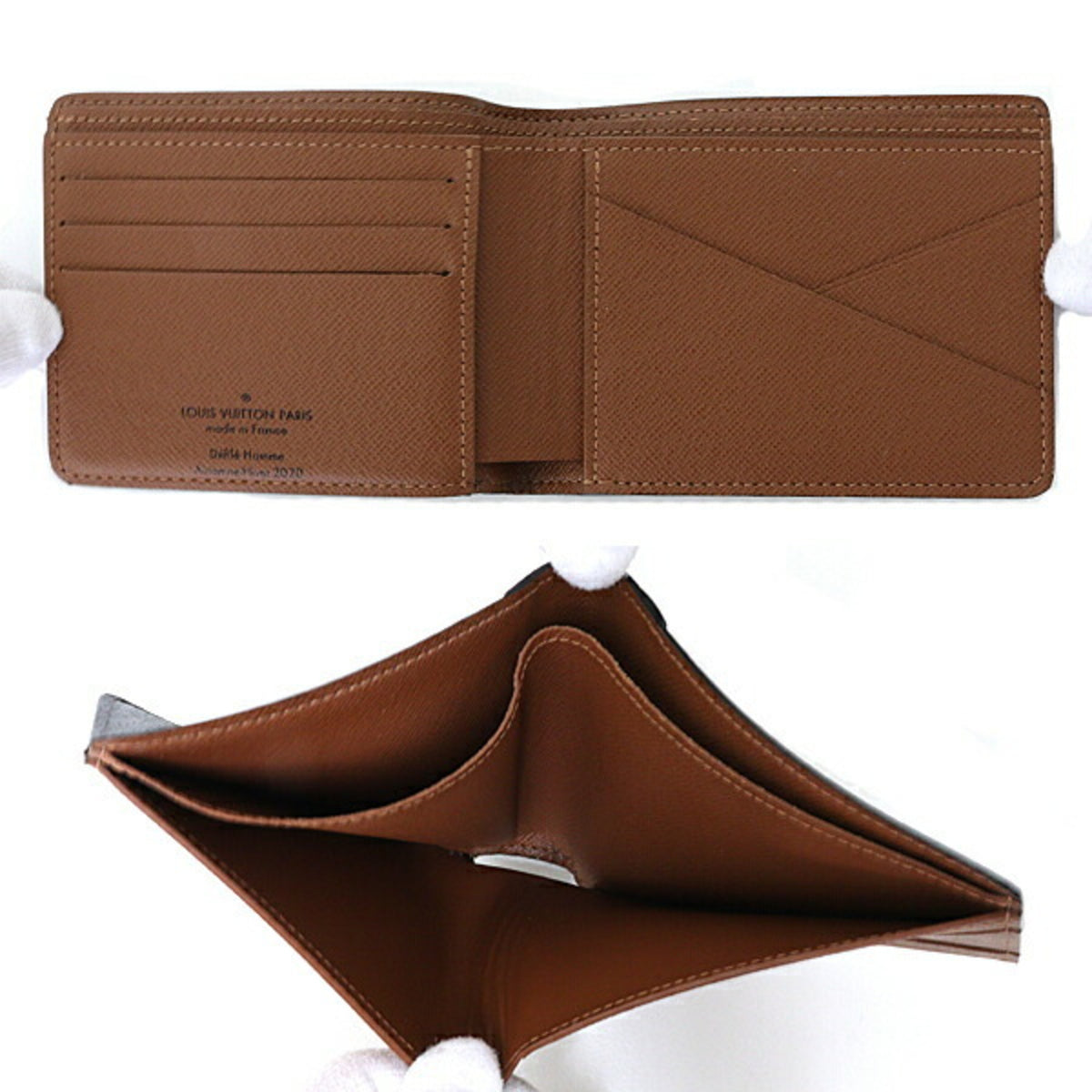 Louis Vuitton Monogram Eclipse Black Blue Monogram Eclipse Leather Wallet (Bi-Fold) (Pre-Owned)