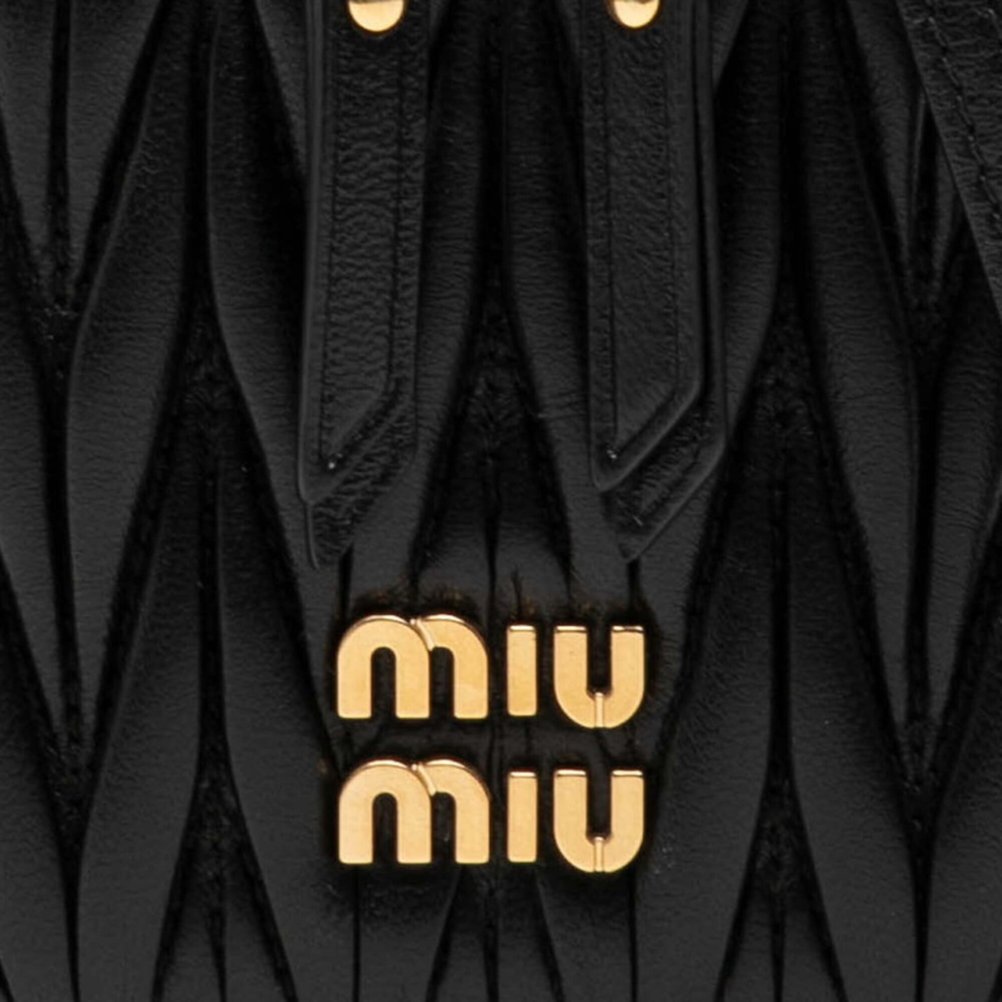 Miu Miu Matelasse Black Leather Shoulder Bag (Pre-Owned)