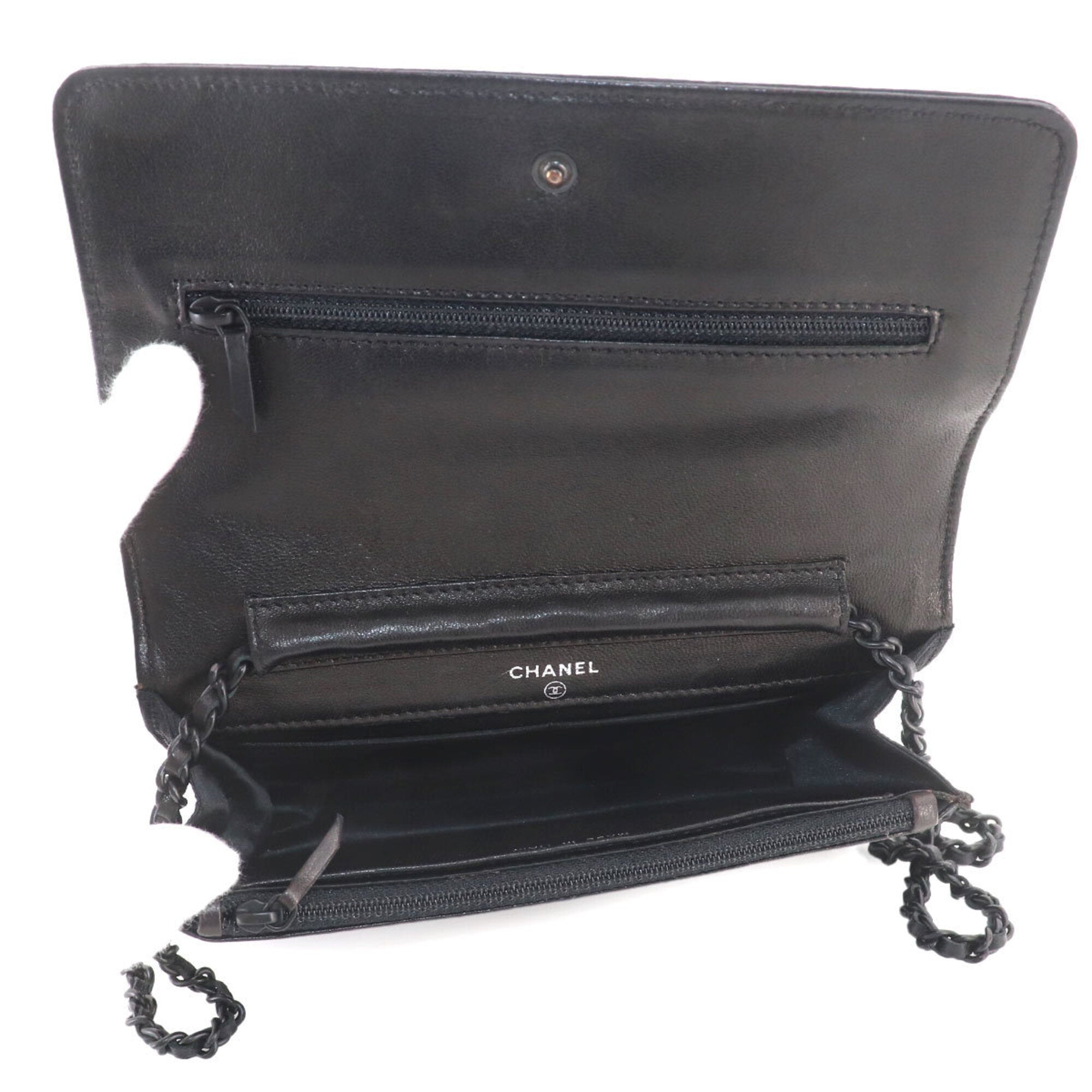 Chanel Black New Travel Line Chain/Shoulder Wallet (Pre-Owned)