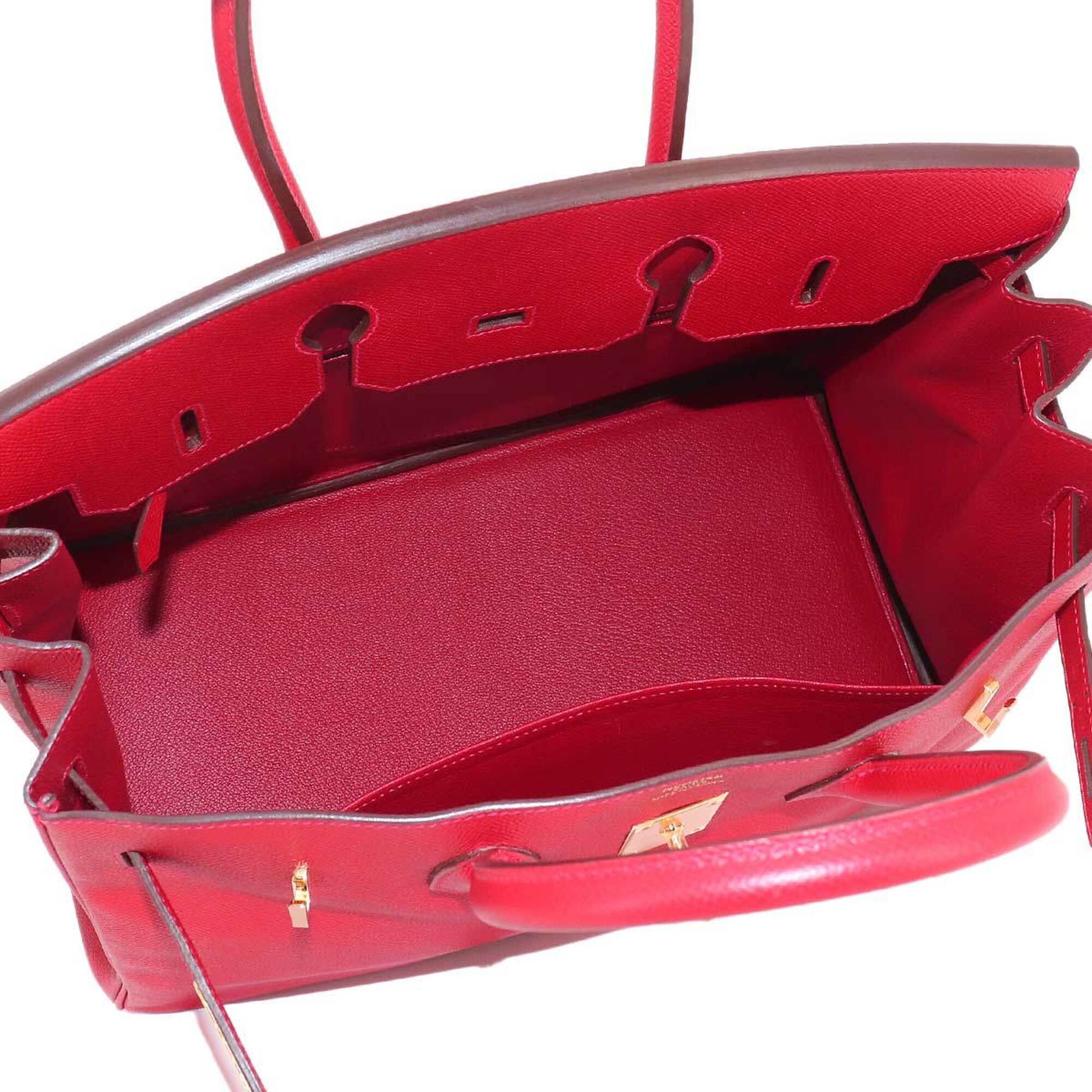 Hermes Rouge Casaque Epsom Leather Handbag (Pre-Owned)