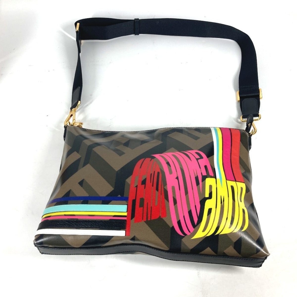 Fendi Brown Multi-Color Pvc Shoulder Bag (Pre-Owned)