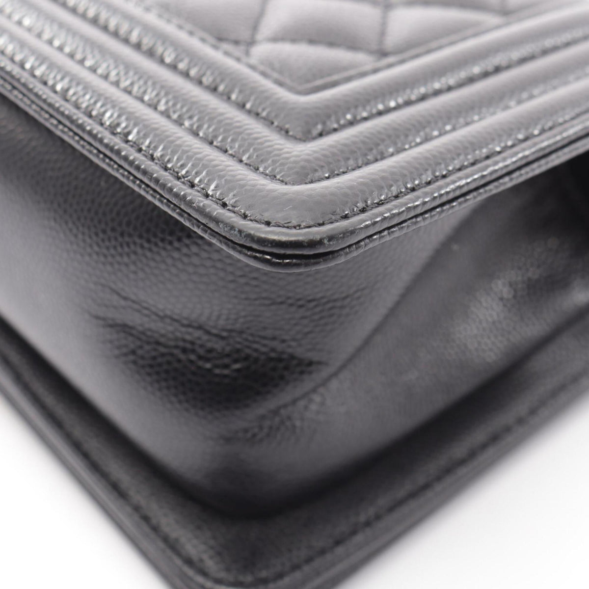Chanel Black Grained Calfskin Handbag Shoulder Bag (Pre-Owned)