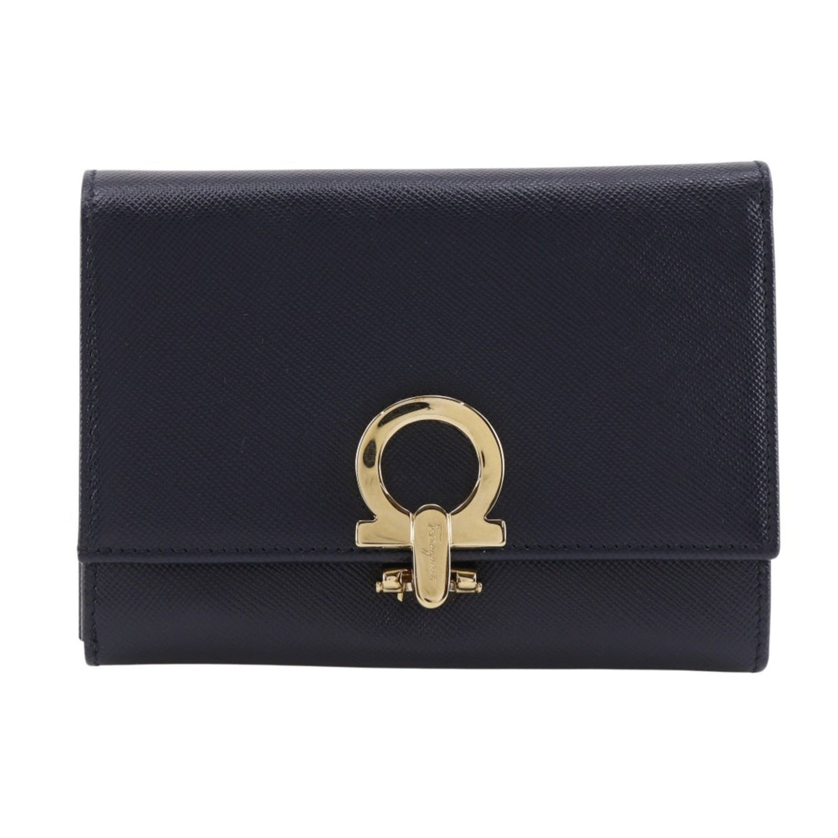 Salvatore Ferragamo Gancini Leather Wallet (Tri-Fold) (Pre-Owned)
