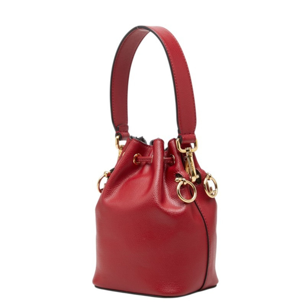 Fendi Red Color Leather Handbag Shoulder Bag (Pre-Owned)