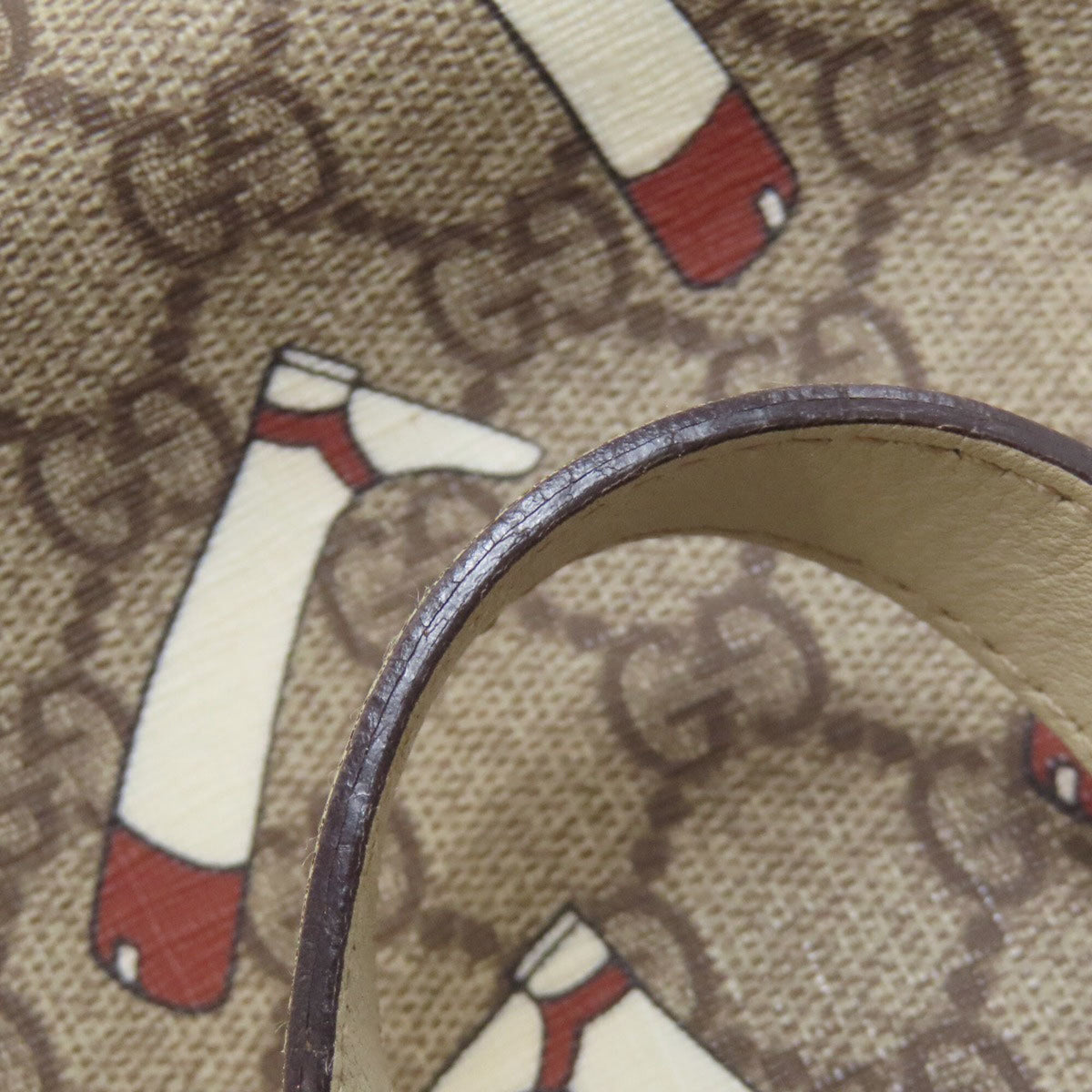 Gucci Brown White Pvc Handbag (Pre-Owned)