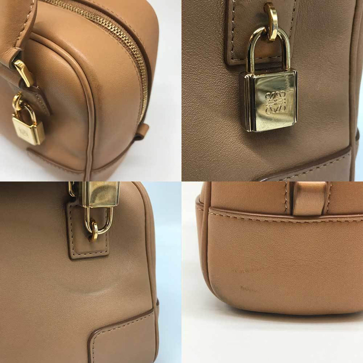 Loewe Amazona Beige Leather Handbag (Pre-Owned)