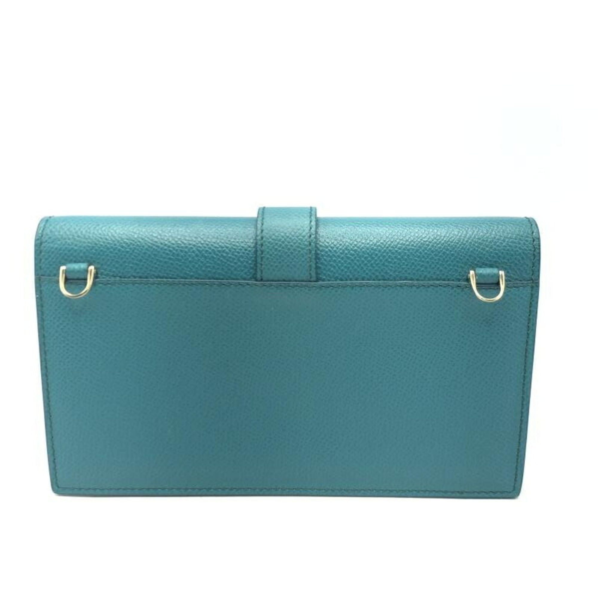 Salvatore Ferragamo Gancini Blue Turquoise Shoulder Bag (Pre-Owned)