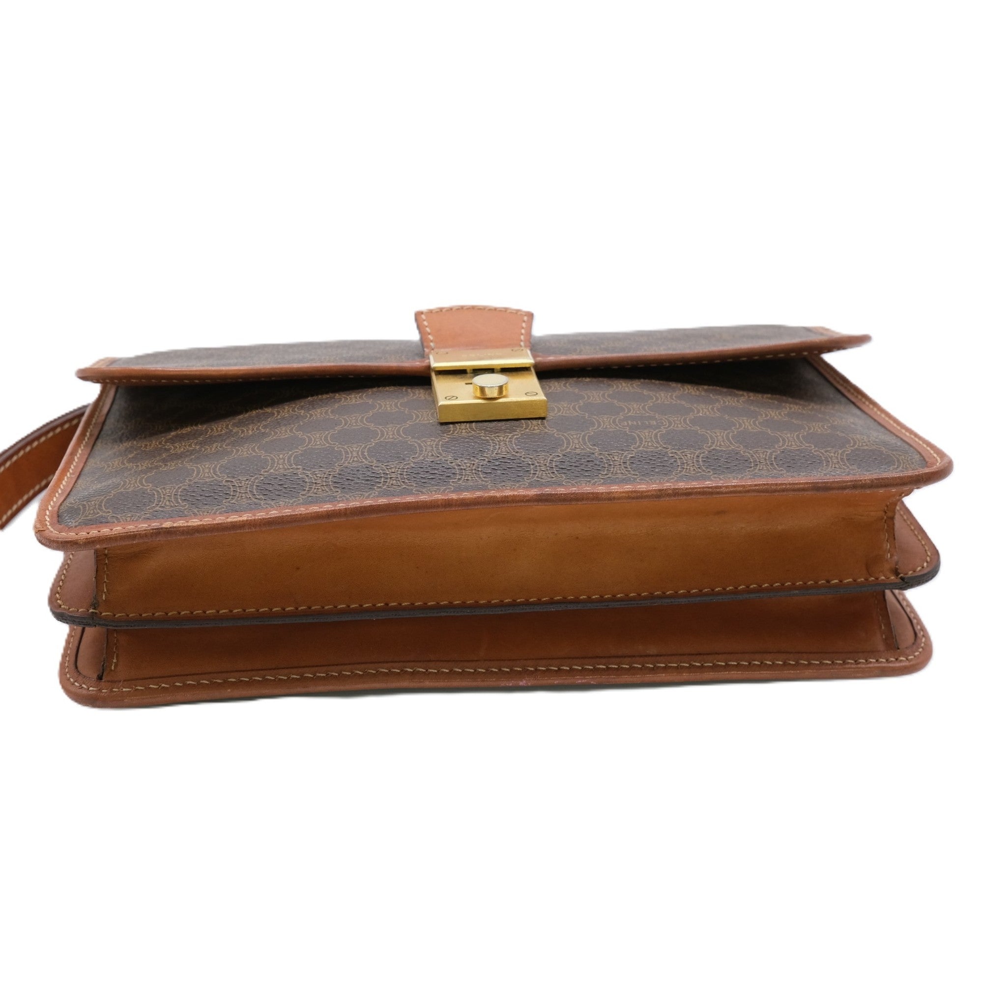 Celine Brown Pvc Leather Clutch Bag (Pre-Owned)