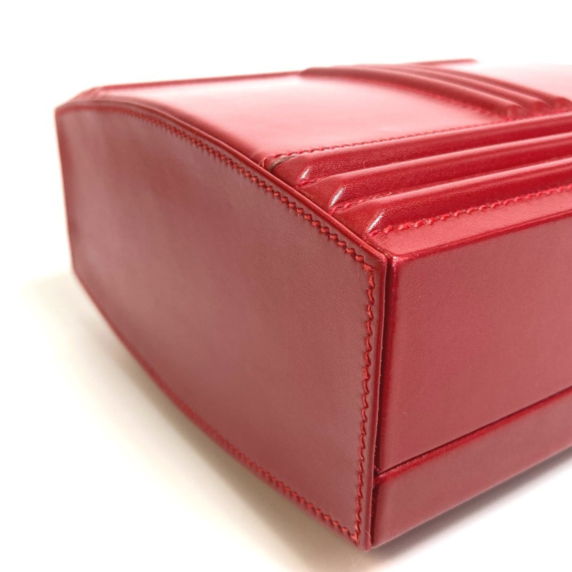 Hermes Red Color Rouge Vif Box Calf Leather Handbag (Pre-Owned)