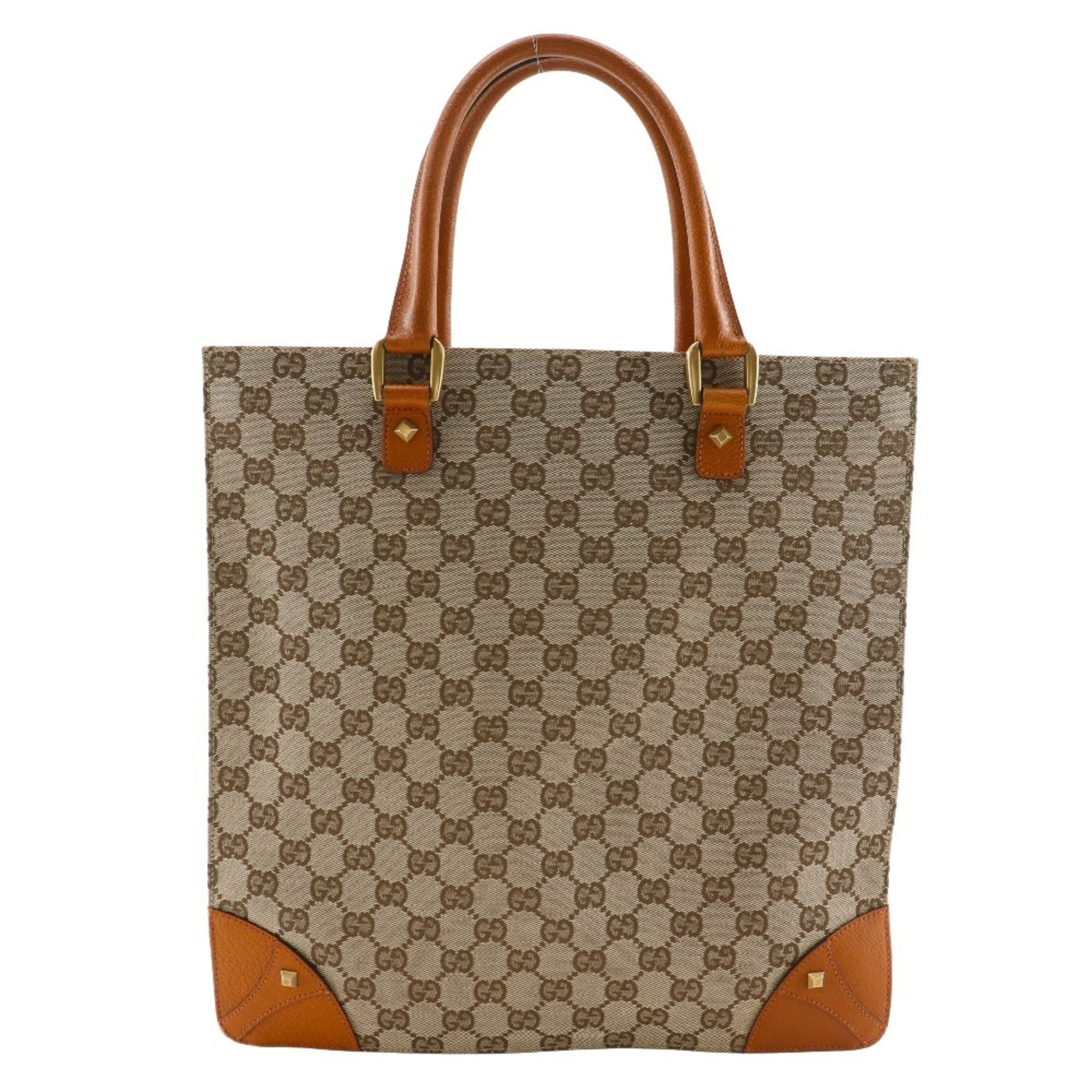 Gucci Gg Canvas Brown Gg Canvas Handbag Tote Bag (Pre-Owned)