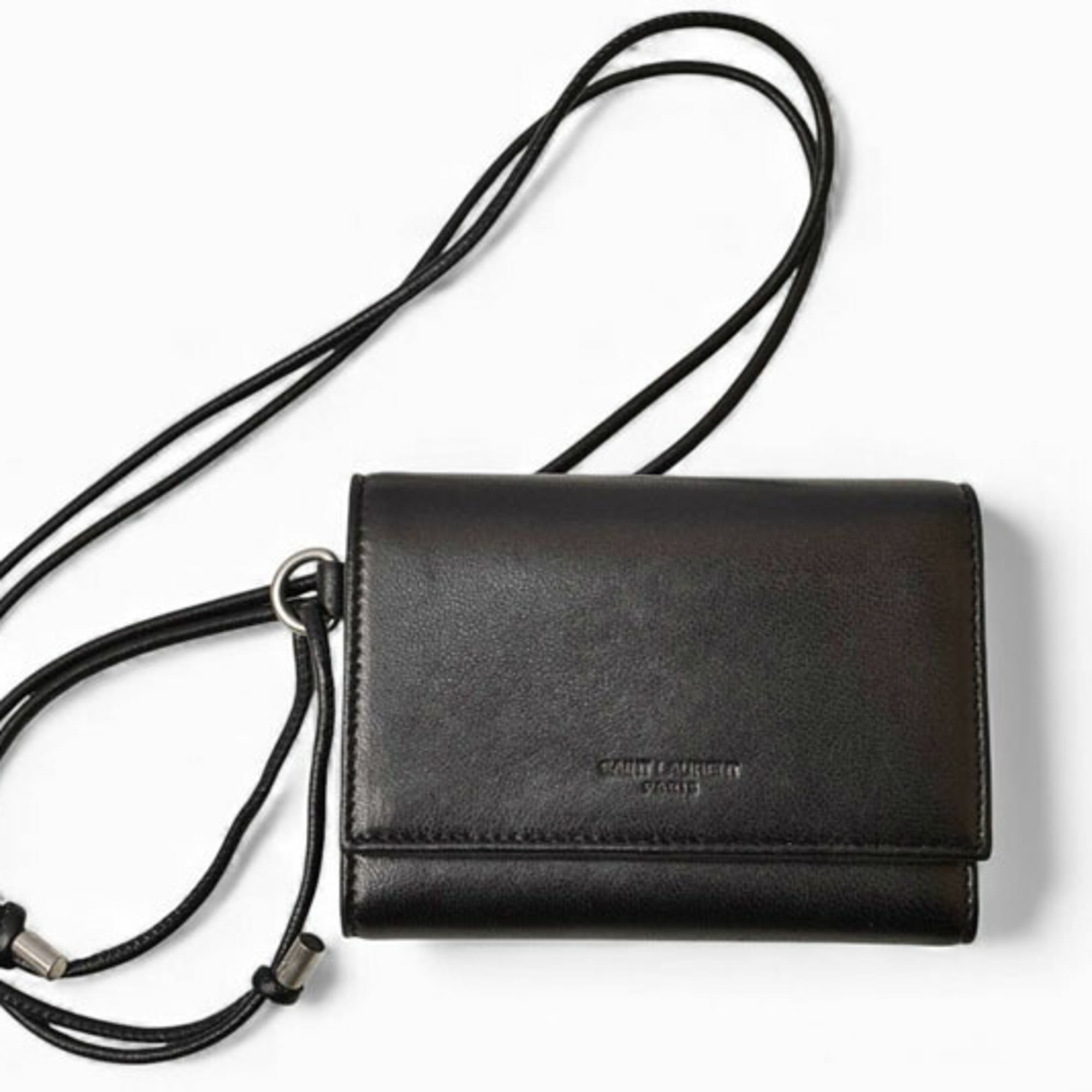 Saint Laurent Black Leather Wallet (Tri-Fold) (Pre-Owned)