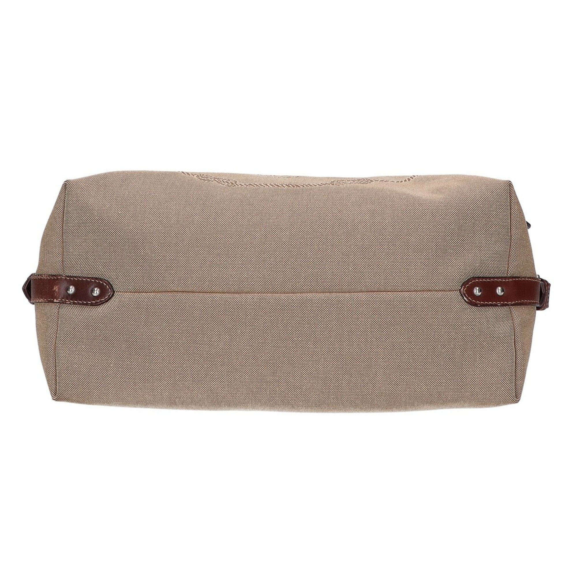 Prada Beige Brown Jacquard Handbag (Pre-Owned)