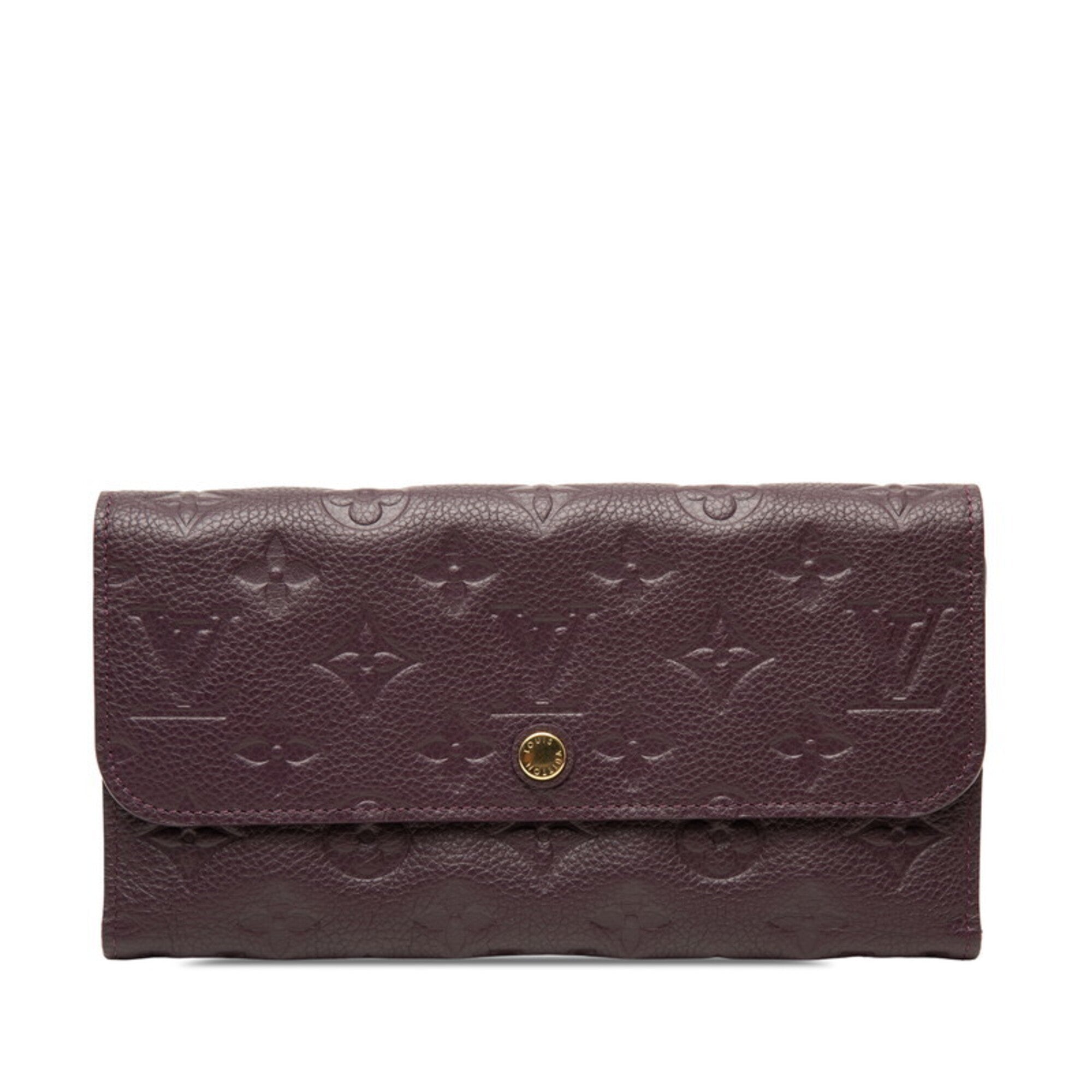 Louis Vuitton Purple Leather Long Wallet (Tri-Fold) (Pre-Owned)