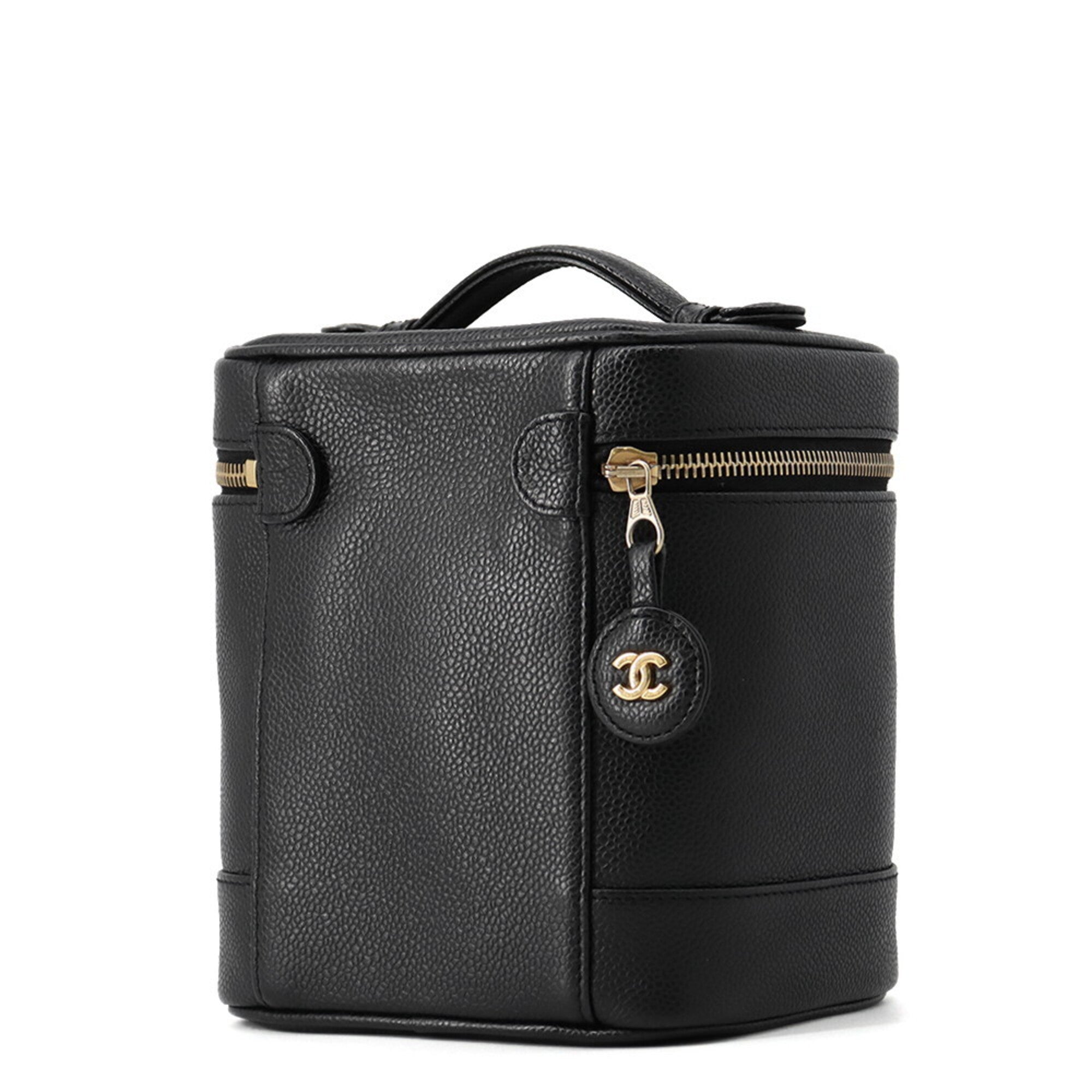 Chanel Black Grained Calfskin Pouch Vanity Bag (Pre-Owned)