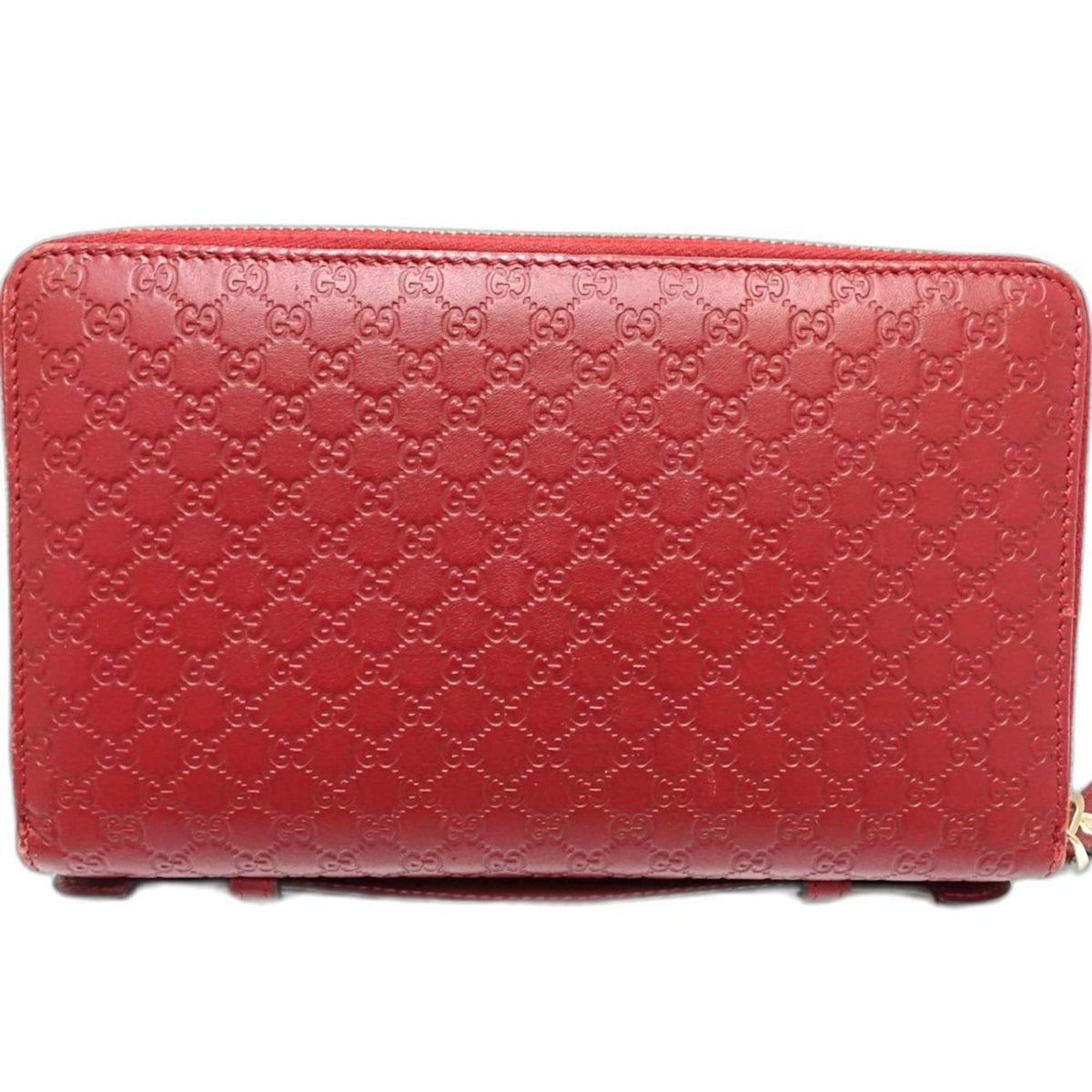 Gucci Red Color Leather Long Wallet (Bi-Fold) (Pre-Owned)