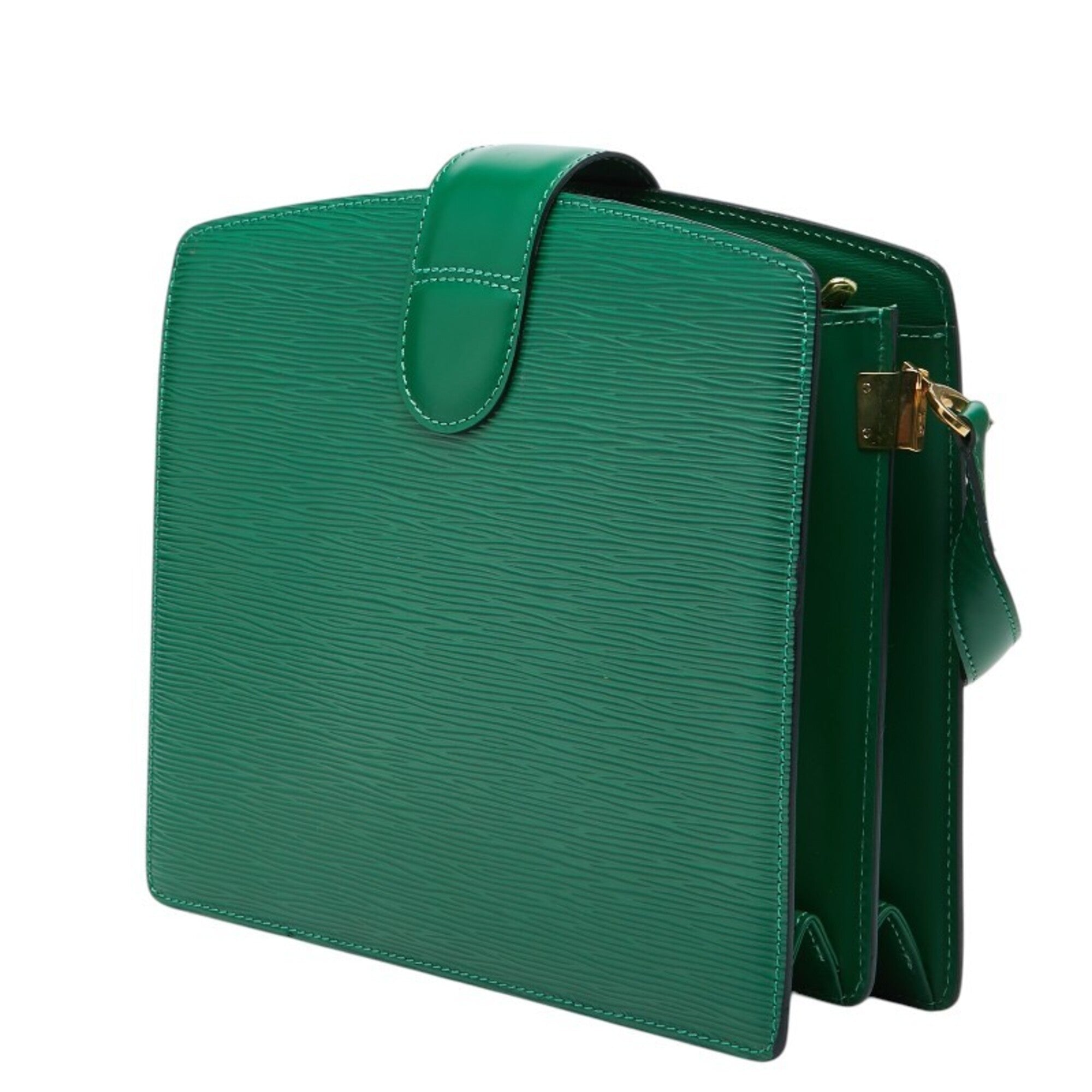 Louis Vuitton Borneo Green Leather Shoulder Bag (Pre-Owned)