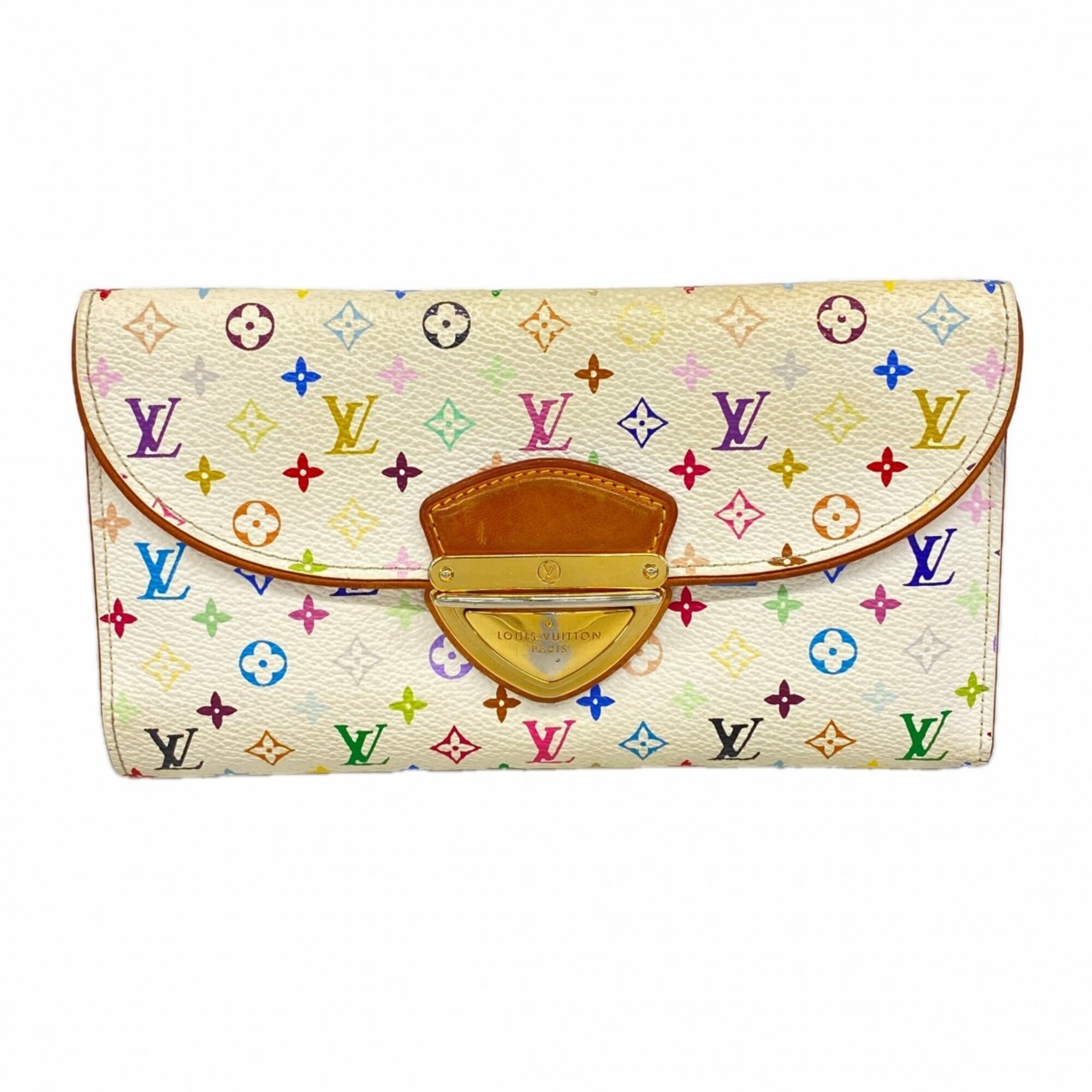 Louis Vuitton Blanc Litchi Long Wallet (Tri-Fold) (Pre-Owned)