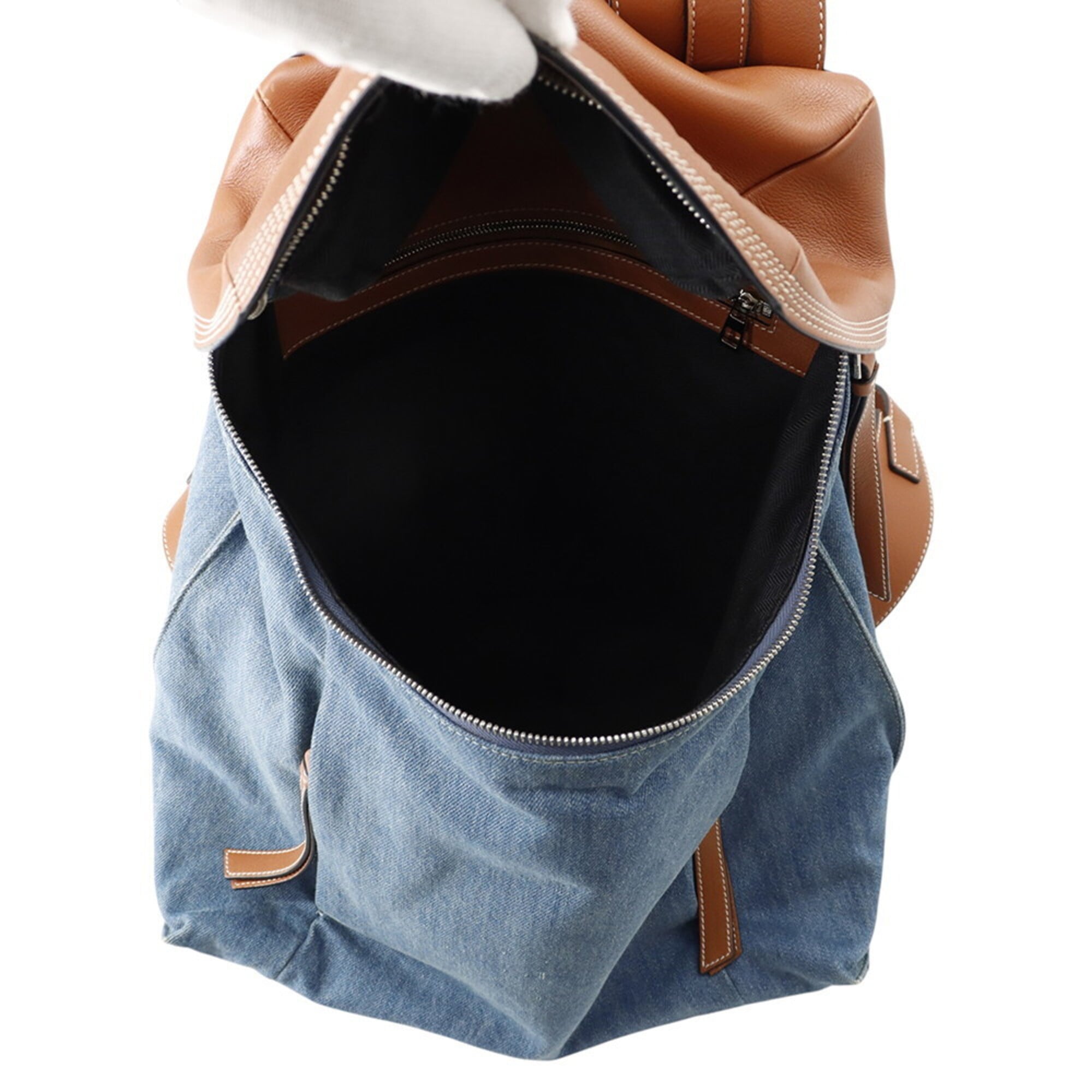 Loewe Blue Denim Leather Backpack (Pre-Owned)