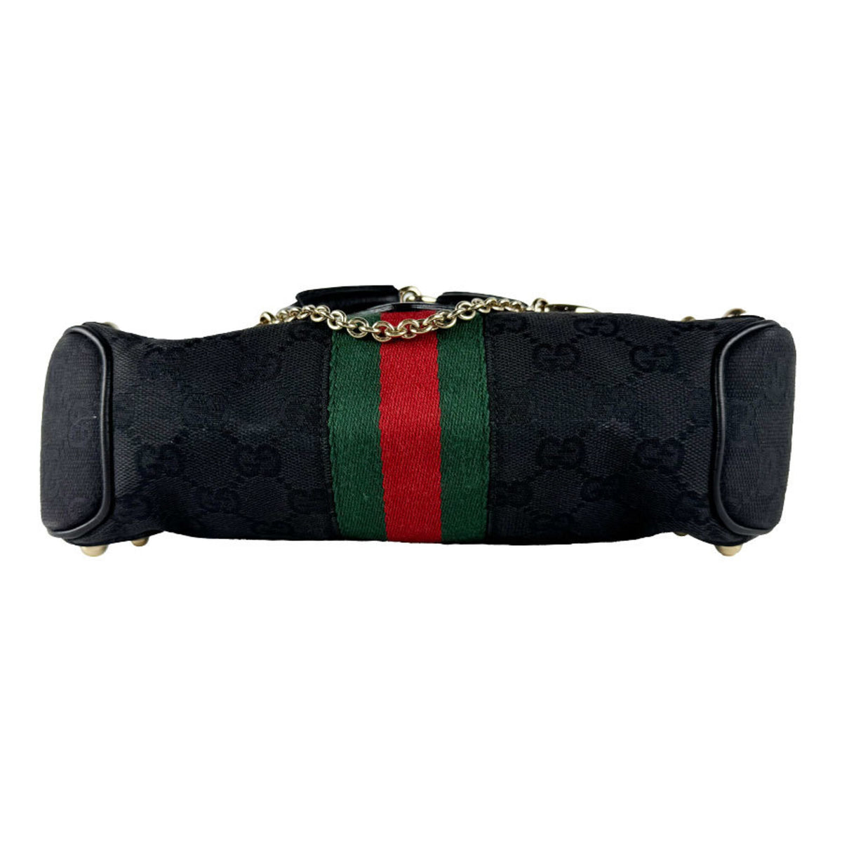 Gucci Black Gg Canvas Leather Handbag (Pre-Owned)