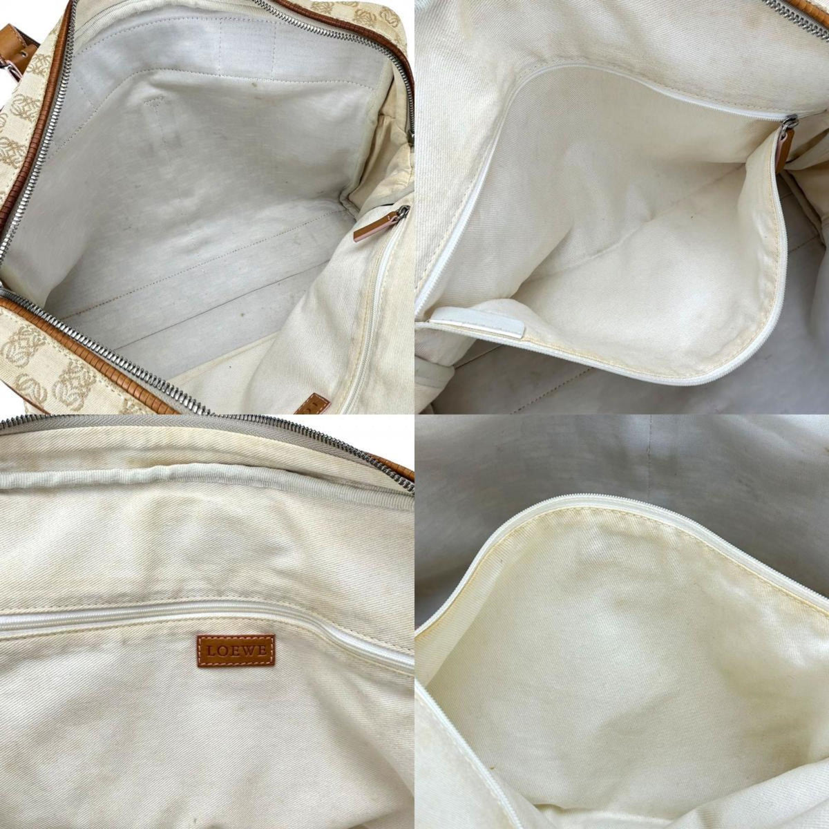 Loewe Beige Brown Canvas Leather Tote Bag (Pre-Owned)