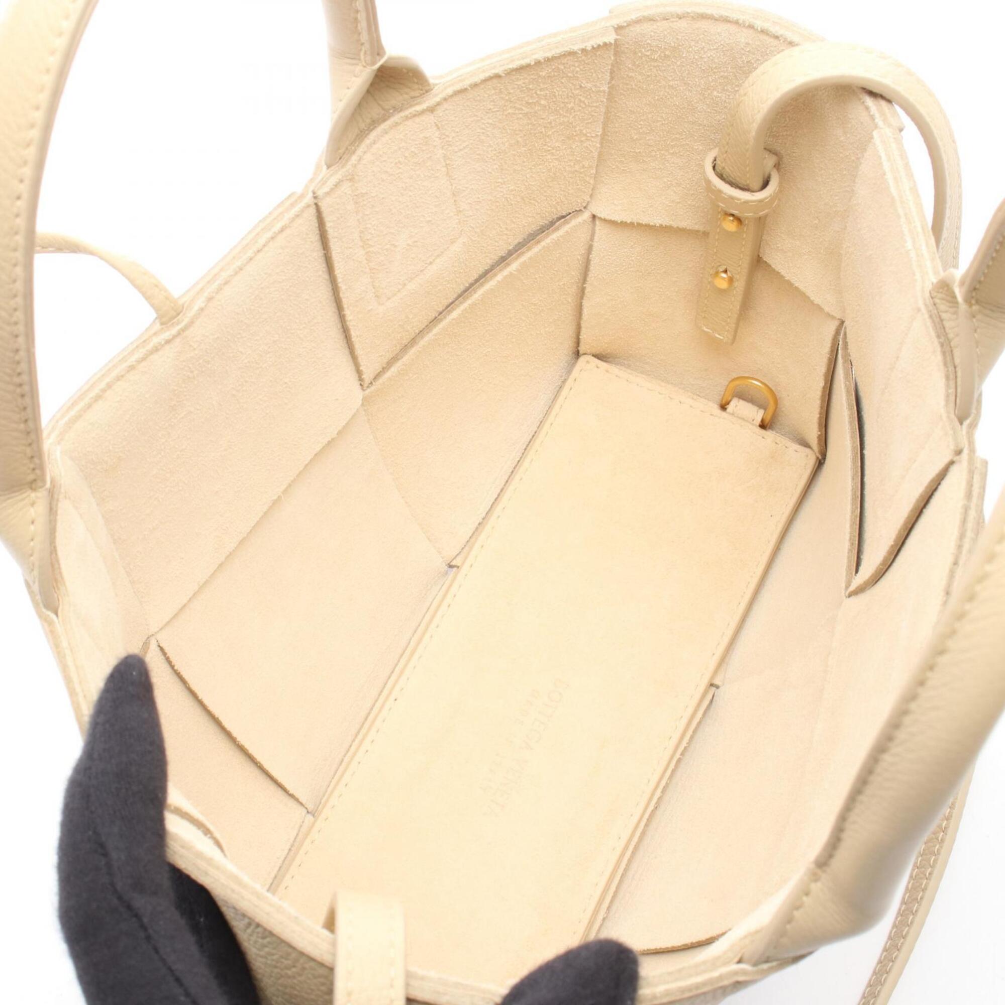 Bottega Veneta Beige Leather Handbag Tote Bag (Pre-Owned)