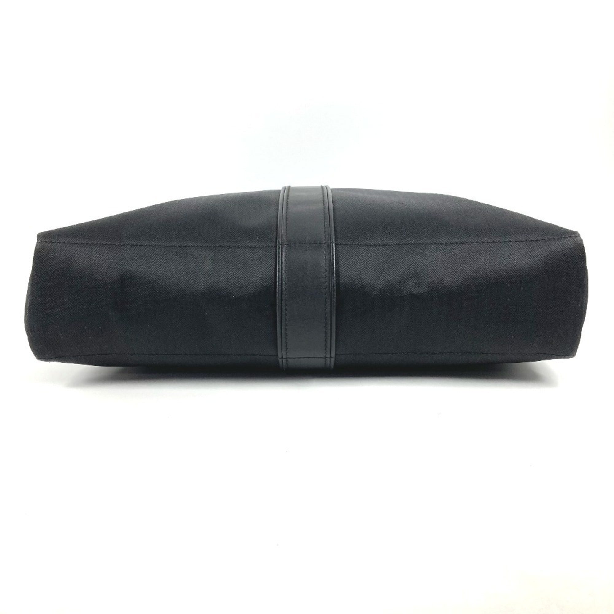 Hermes Acapulco Black Toile Chevron Leather Messenger Bag Shoulder Bag (Pre-Owned)