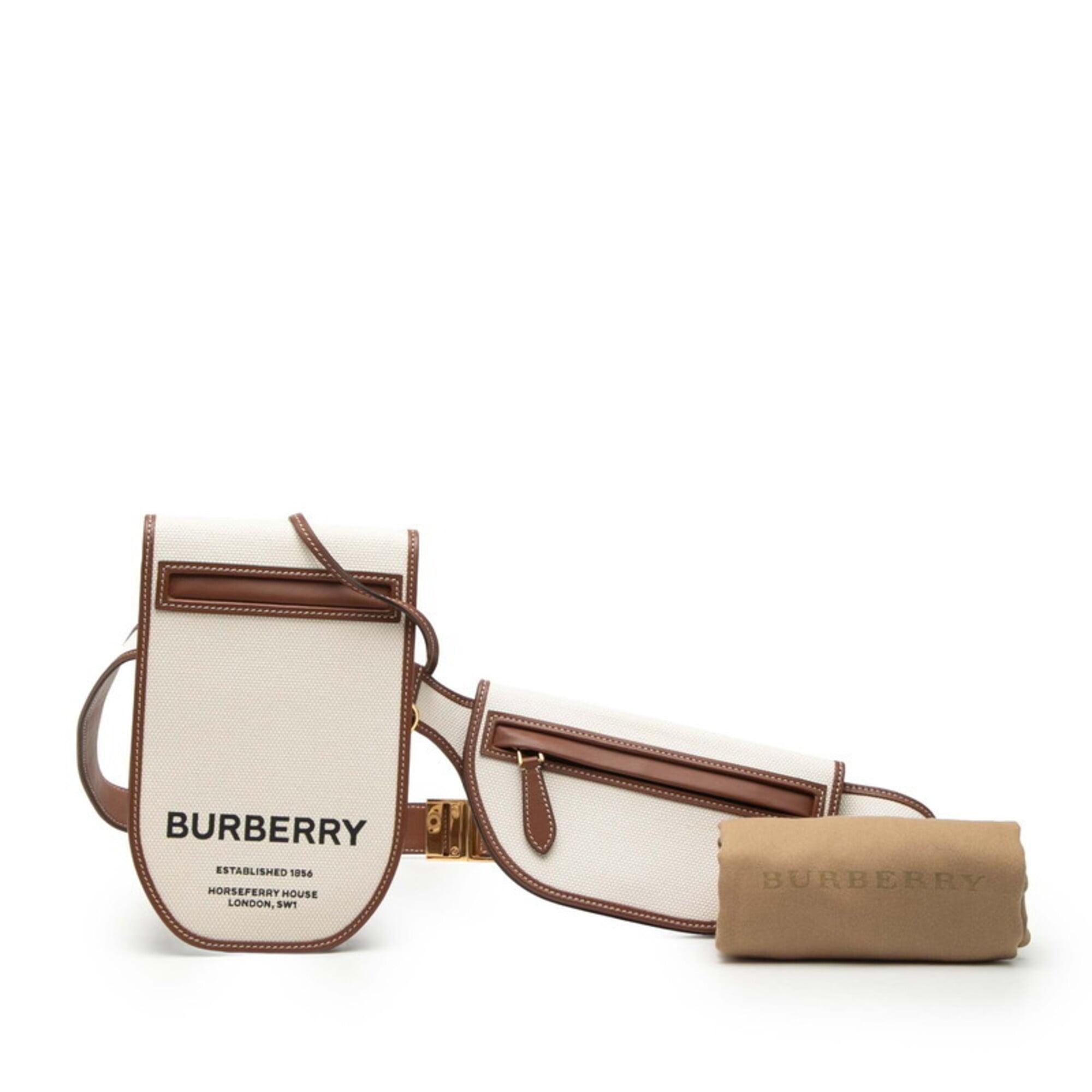 Burberry Canvas Leather Sling Bag (Pre-Owned)