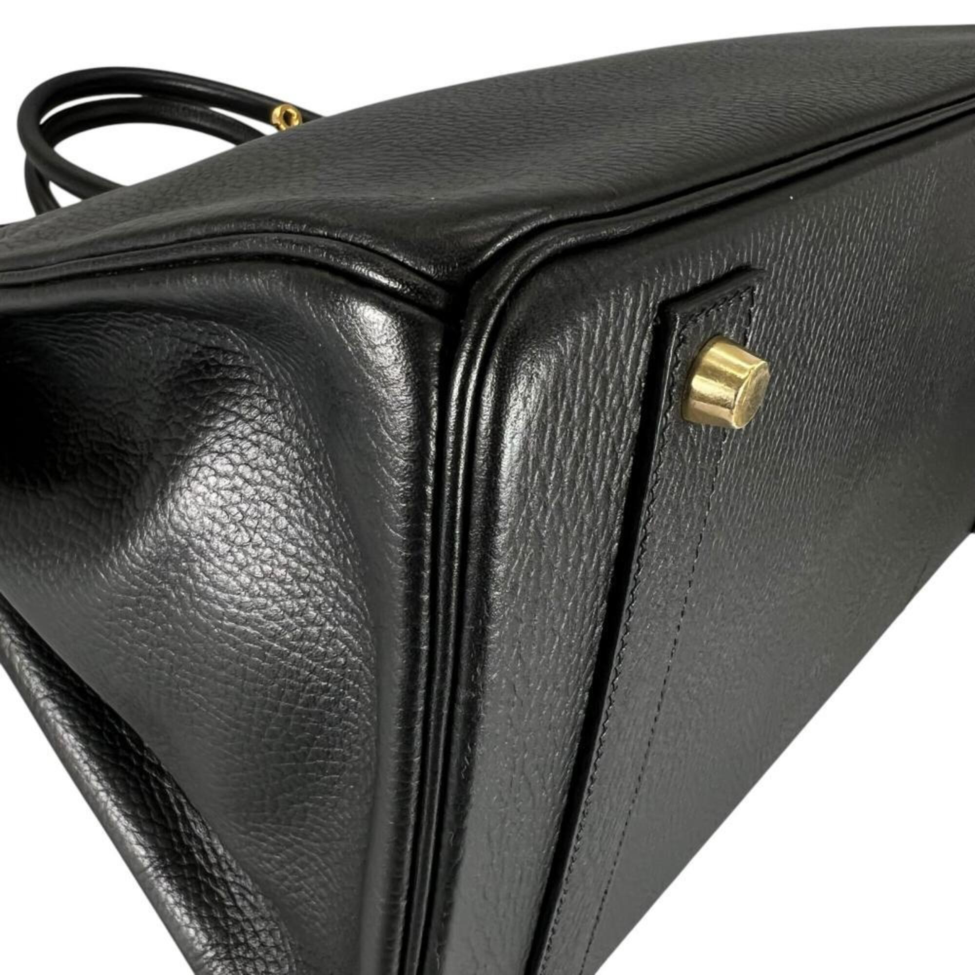 Hermes Black Leather Handbag (Pre-Owned)