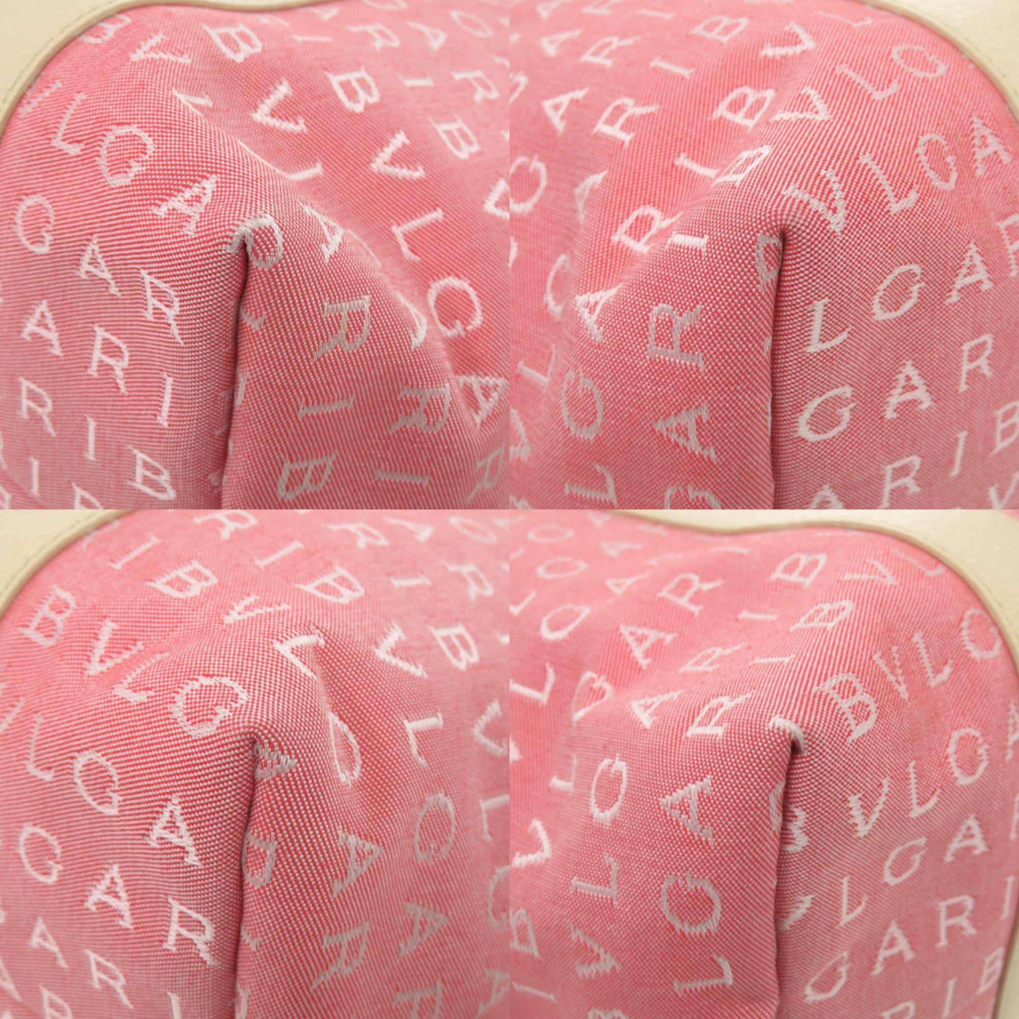 Bvlgari Pink Canvas Leather Tote Bag (Pre-Owned)