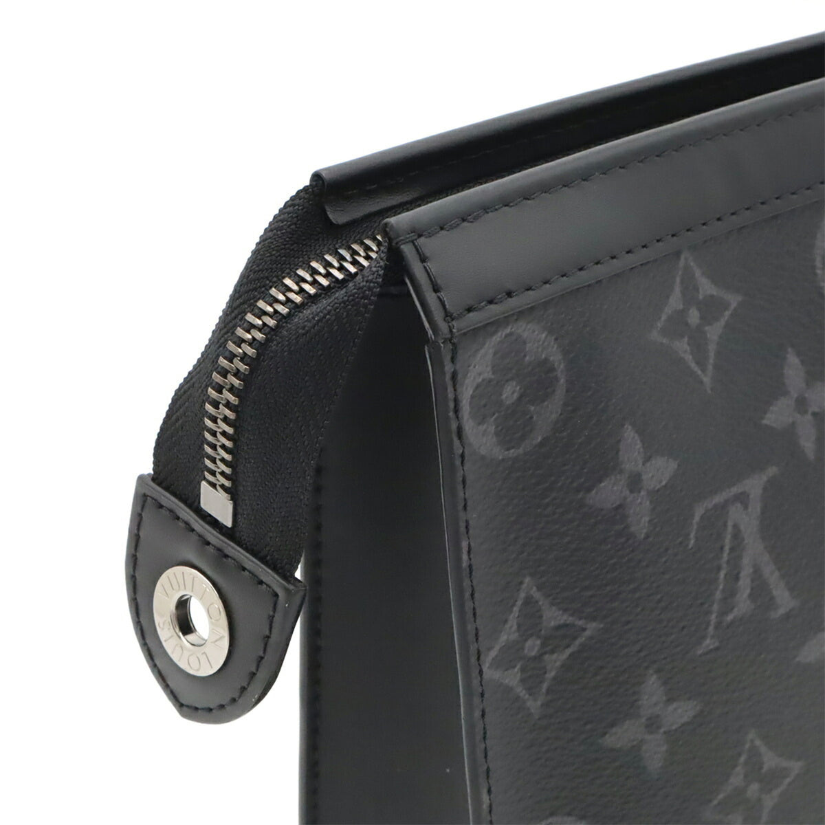 Louis Vuitton Black Gray Monogram Eclipse Canvas Clutch Bag Pochette (Pre-Owned)
