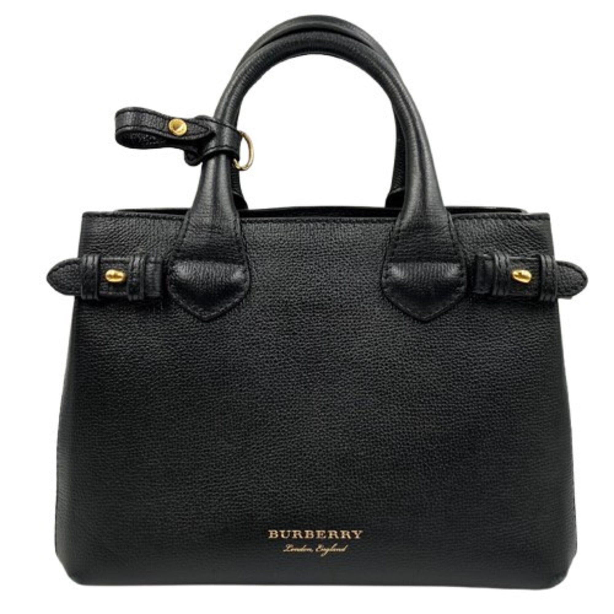 Burberry Black Leather Handbag (Pre-Owned)