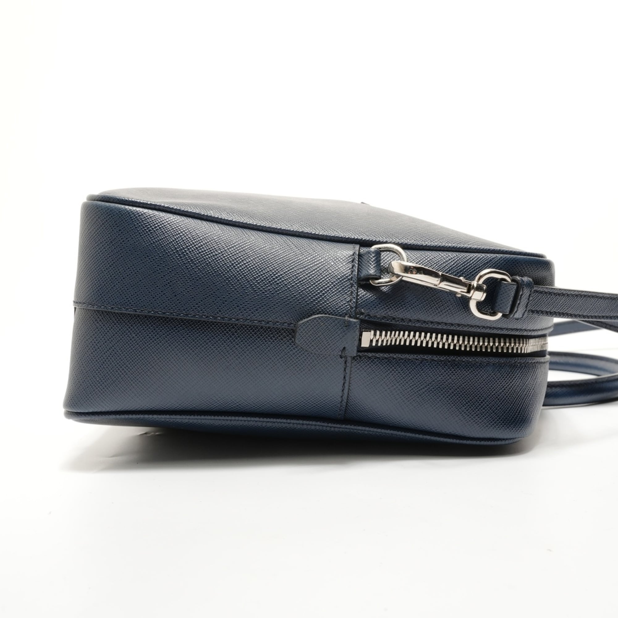 Prada Saffiano Navy Handbag (Pre-Owned)
