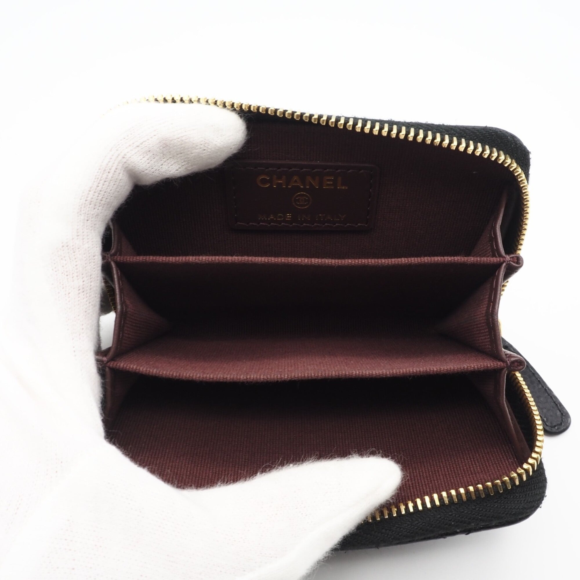 Chanel Black Grained Calfskin Coin Purse/Coin Case (Pre-Owned)