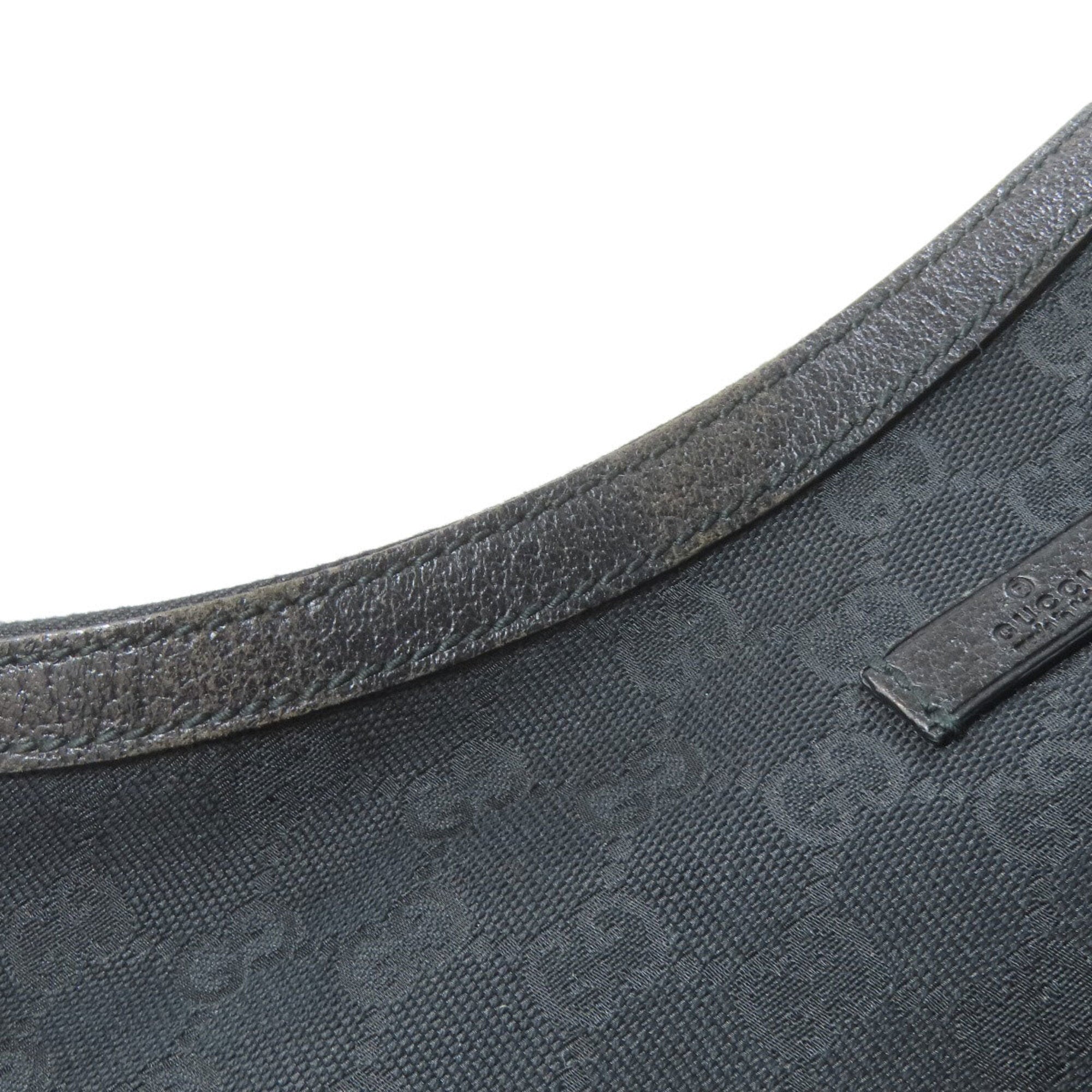 Gucci Sherry Line Black Canvas Shoulder Bag (Pre-Owned)