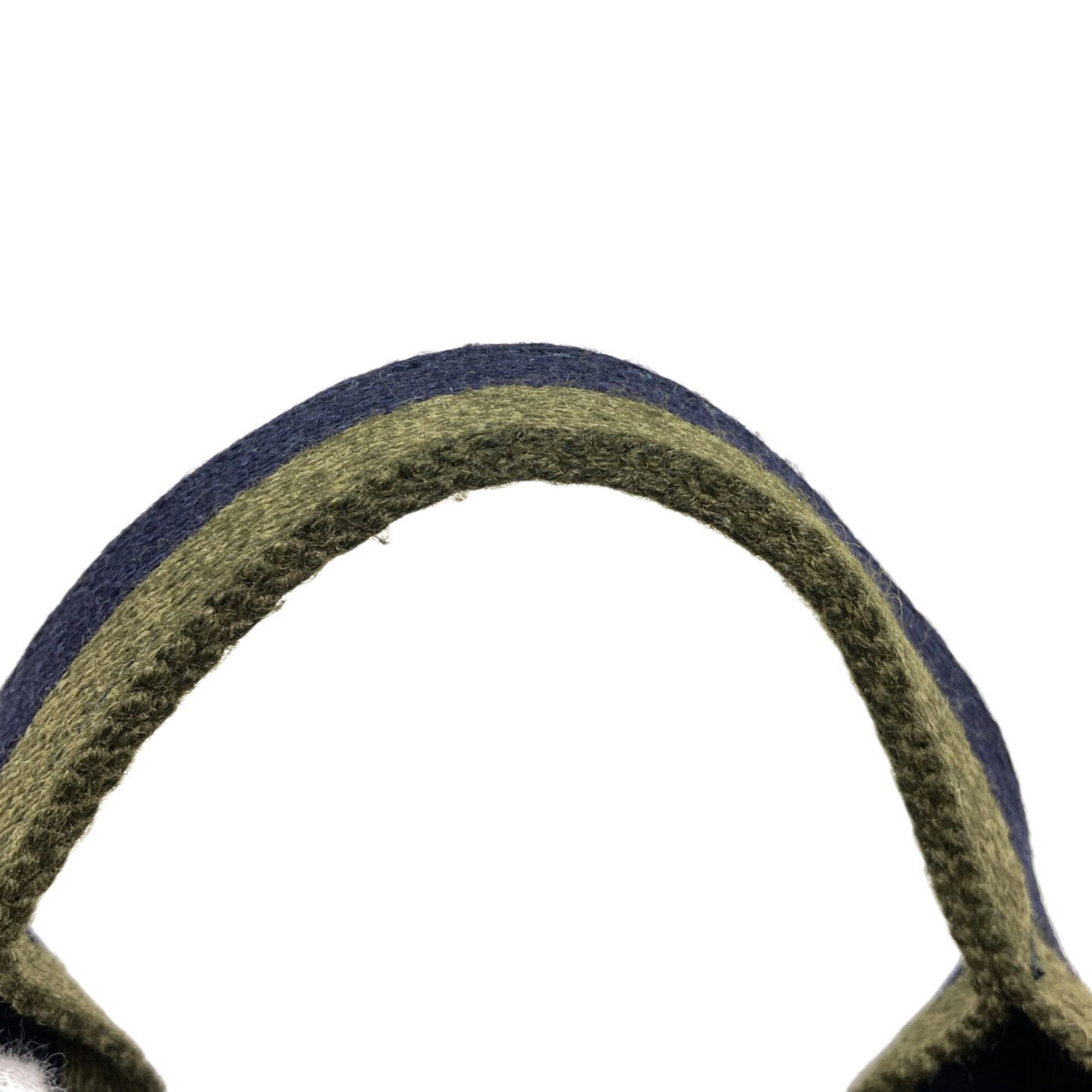 Hermes Green Navy Canvas Handbag (Pre-Owned)