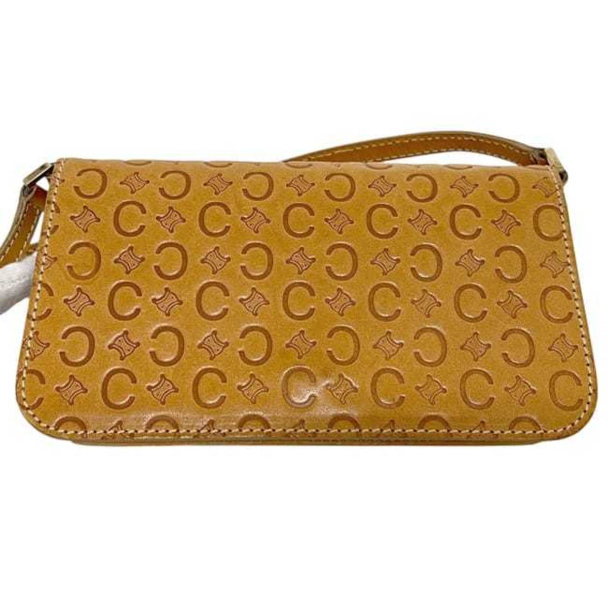 Celine Macadam Beige Leather Shoulder Bag (Pre-Owned)
