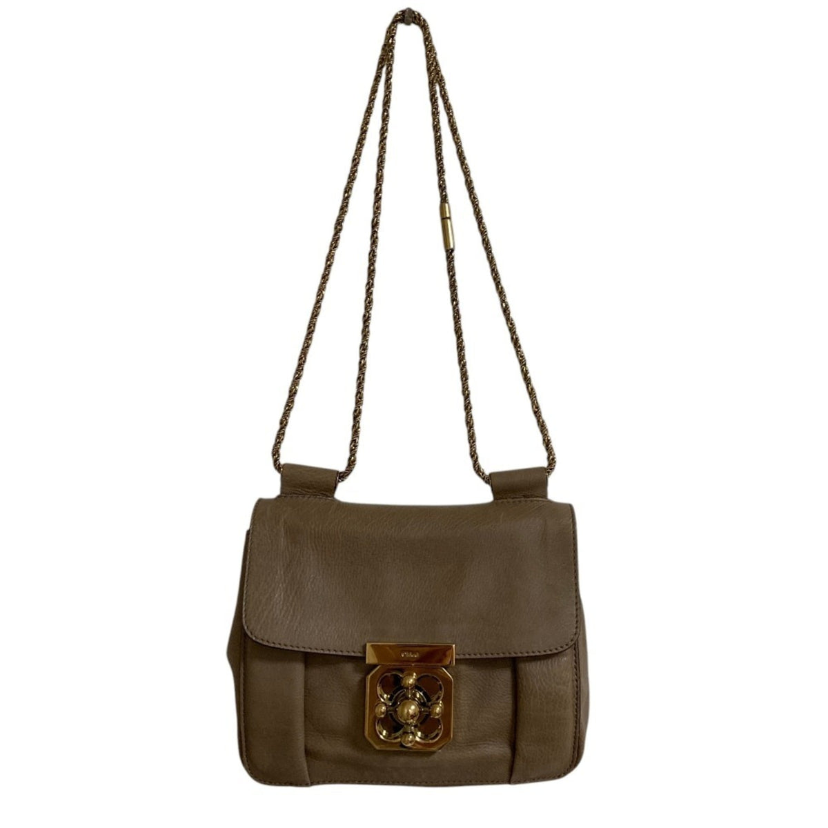 Chloé Grayish Leather Shoulder Bag (Pre-Owned)