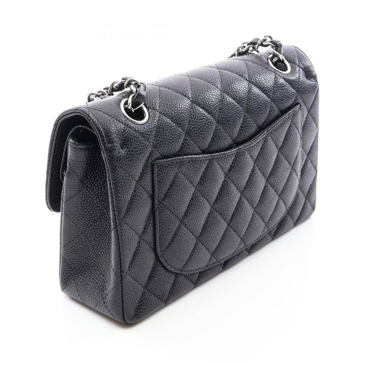 Chanel Black Grained Calfskin Handbag Shoulder Bag (Pre-Owned)