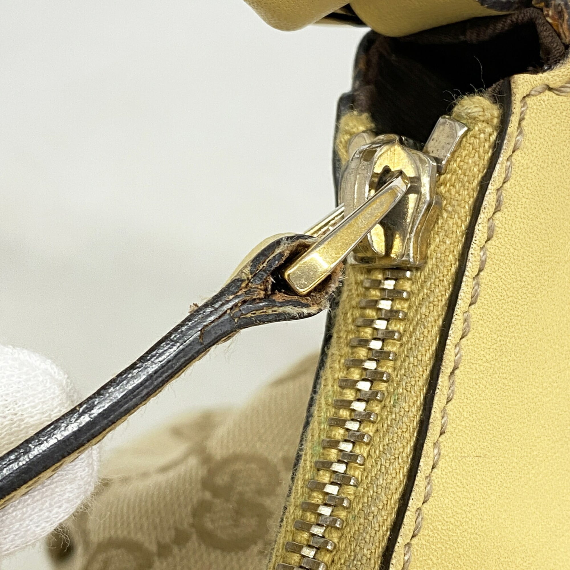 Gucci Beige Canvas Handbag (Pre-Owned)